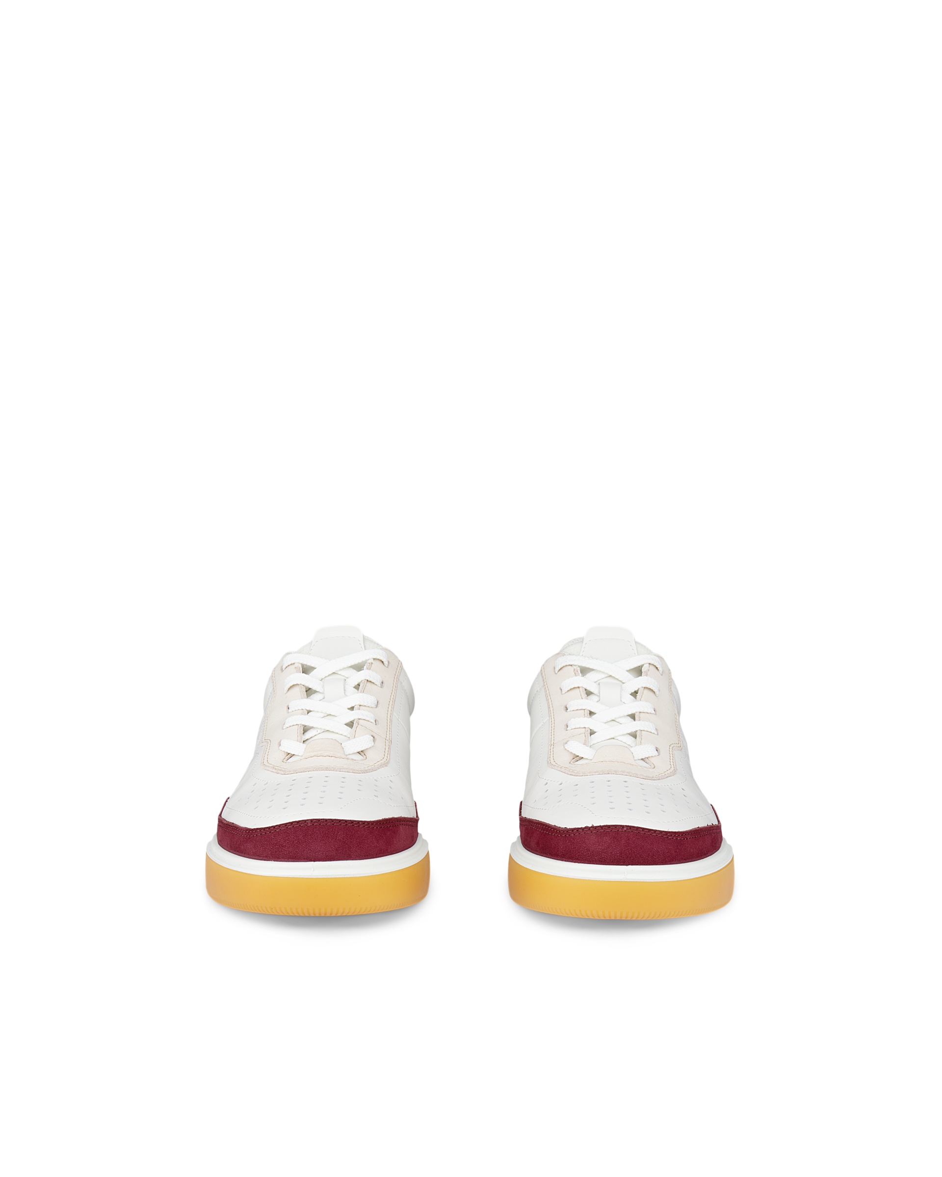 ECCO® STREET COURT ženske kožne tenisice - Crvena - Front pair