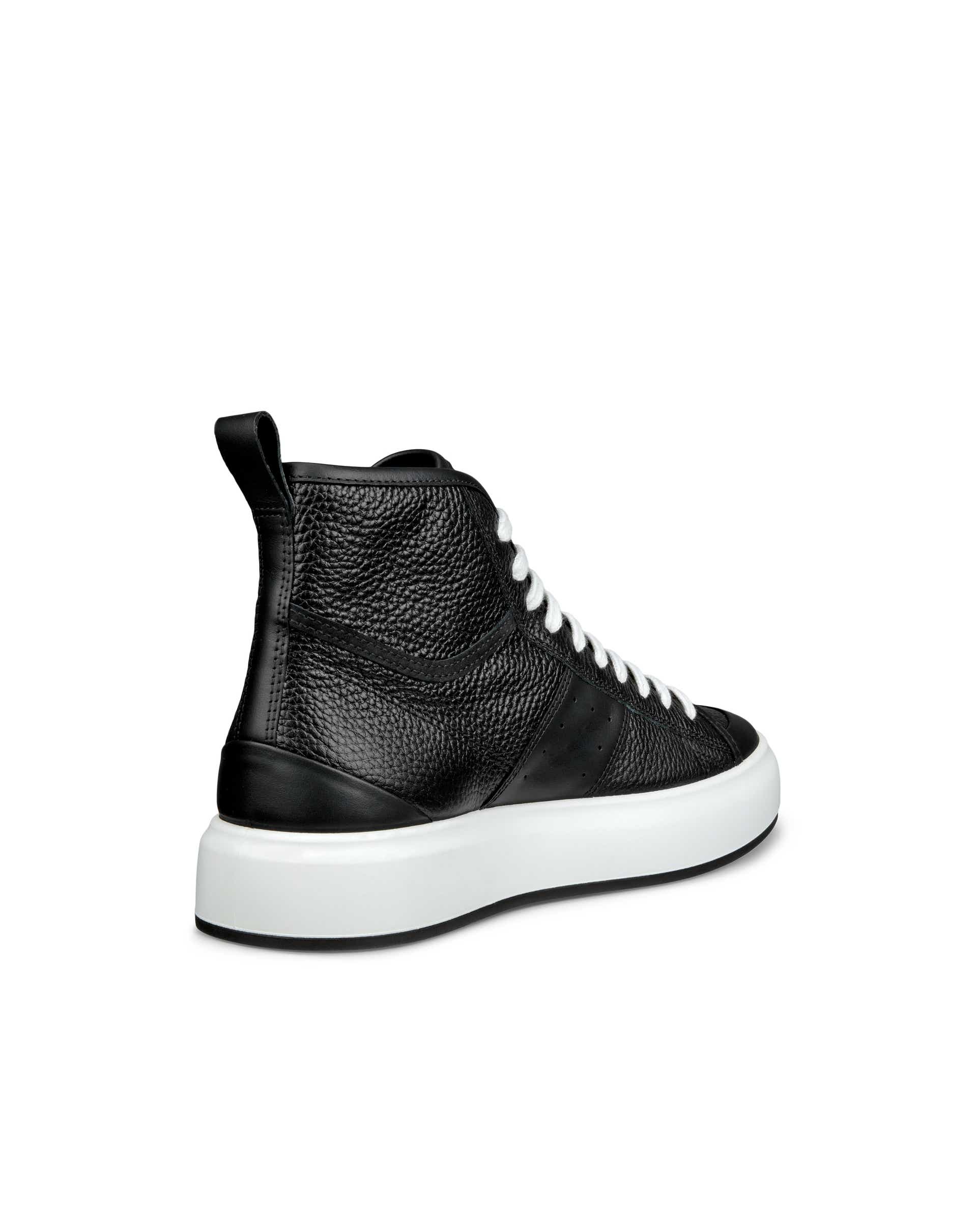 ECCO® Street Ace Dames hoge leren sneaker - Zwart - Back