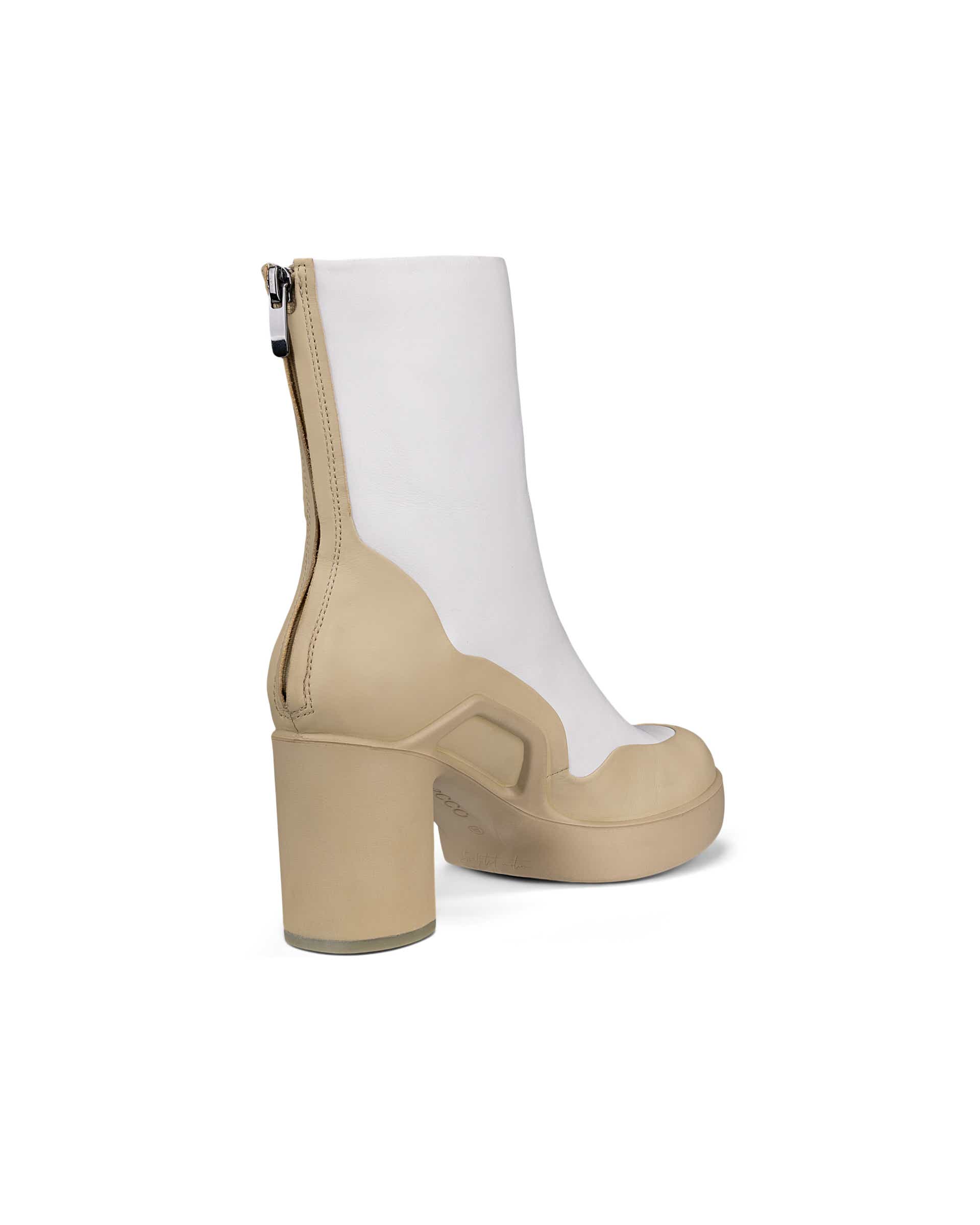 ECCO Shape Sculpted Motion 55 ウィメンズ レザーアンクルブーツ - ホワイト - Back