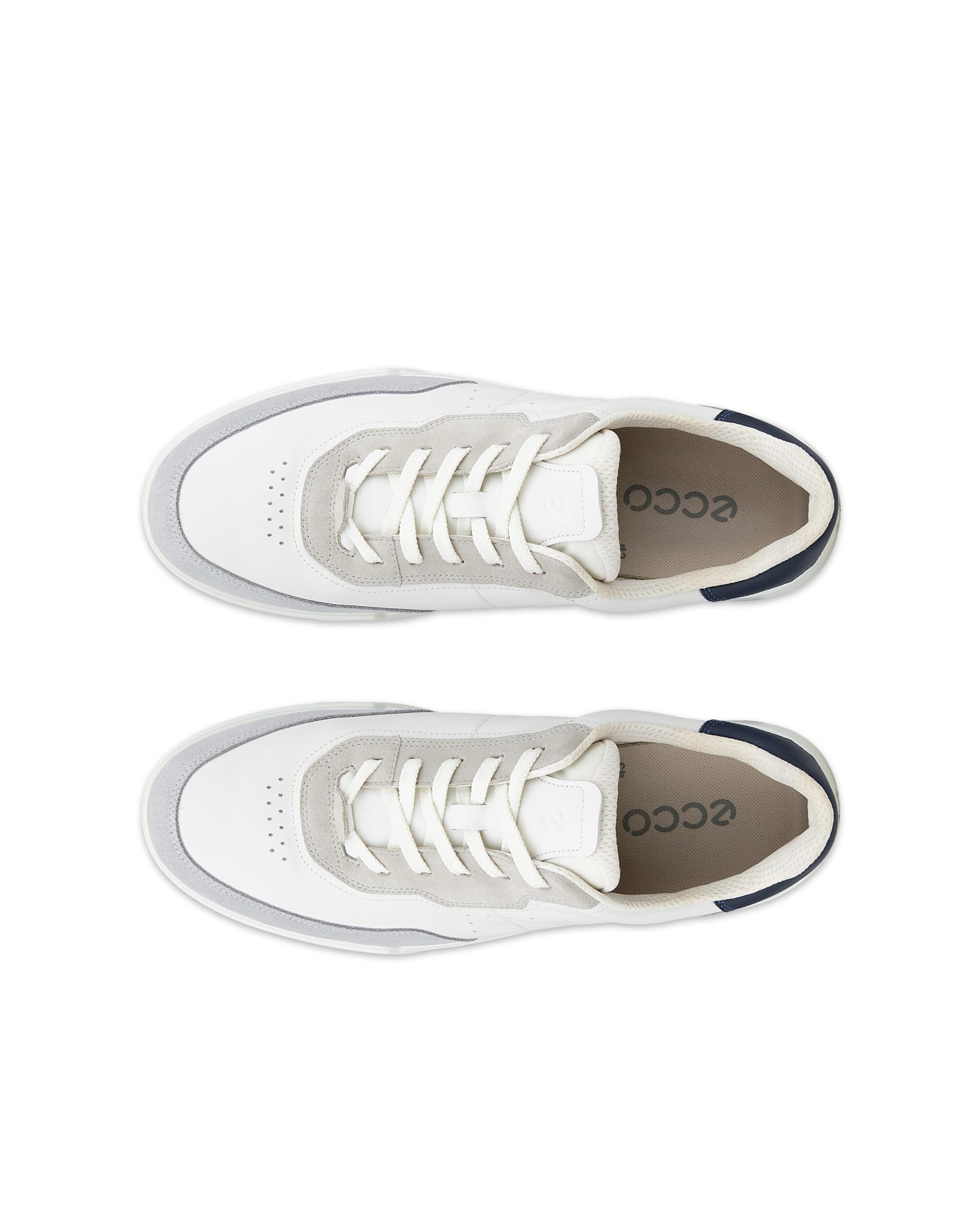 Men's ECCO® STREET COURT Leather Sneaker - White - Outside
