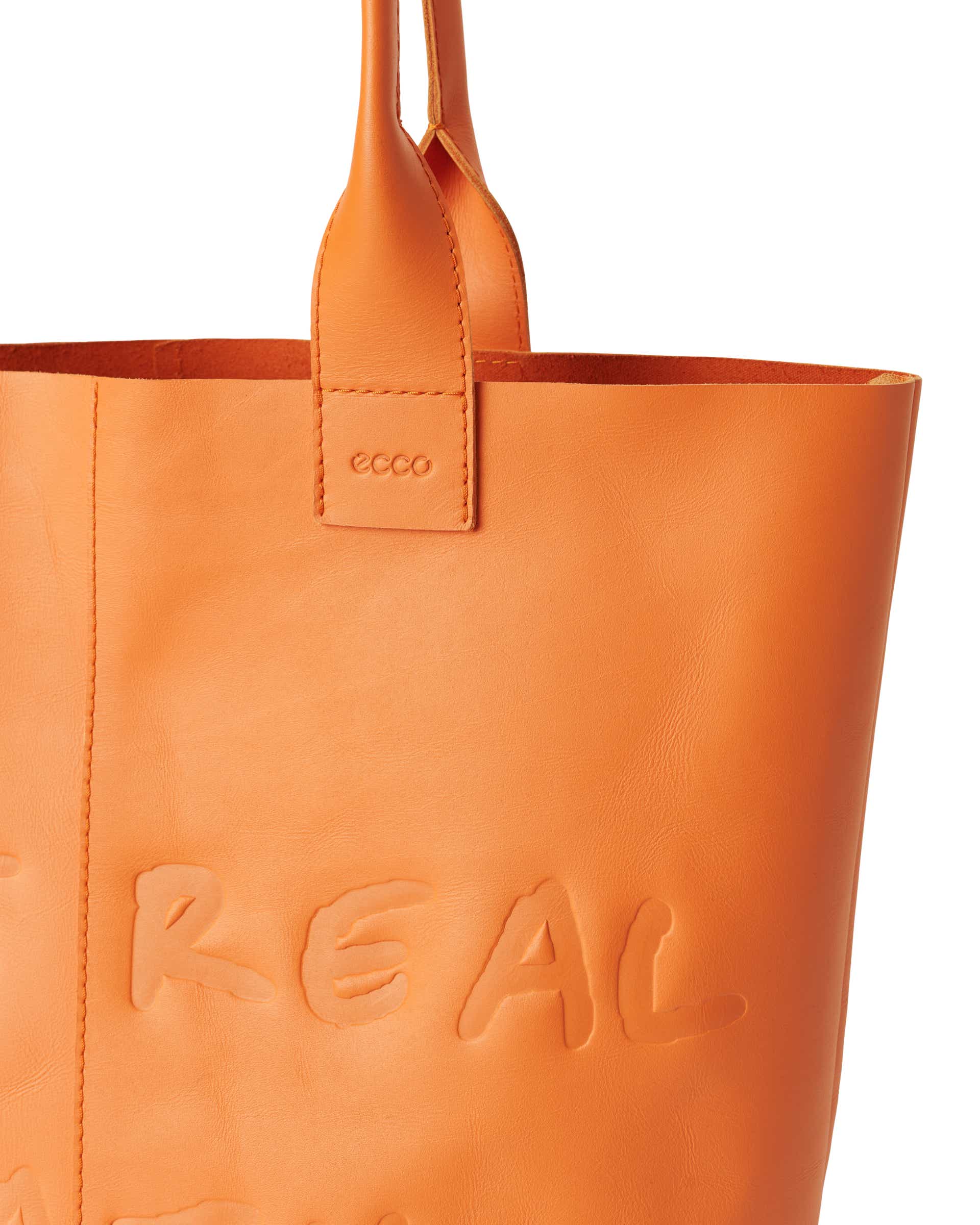 ECCO TOTE REAL LEATHER レザートートバッグ - オレンジ - Detail-2