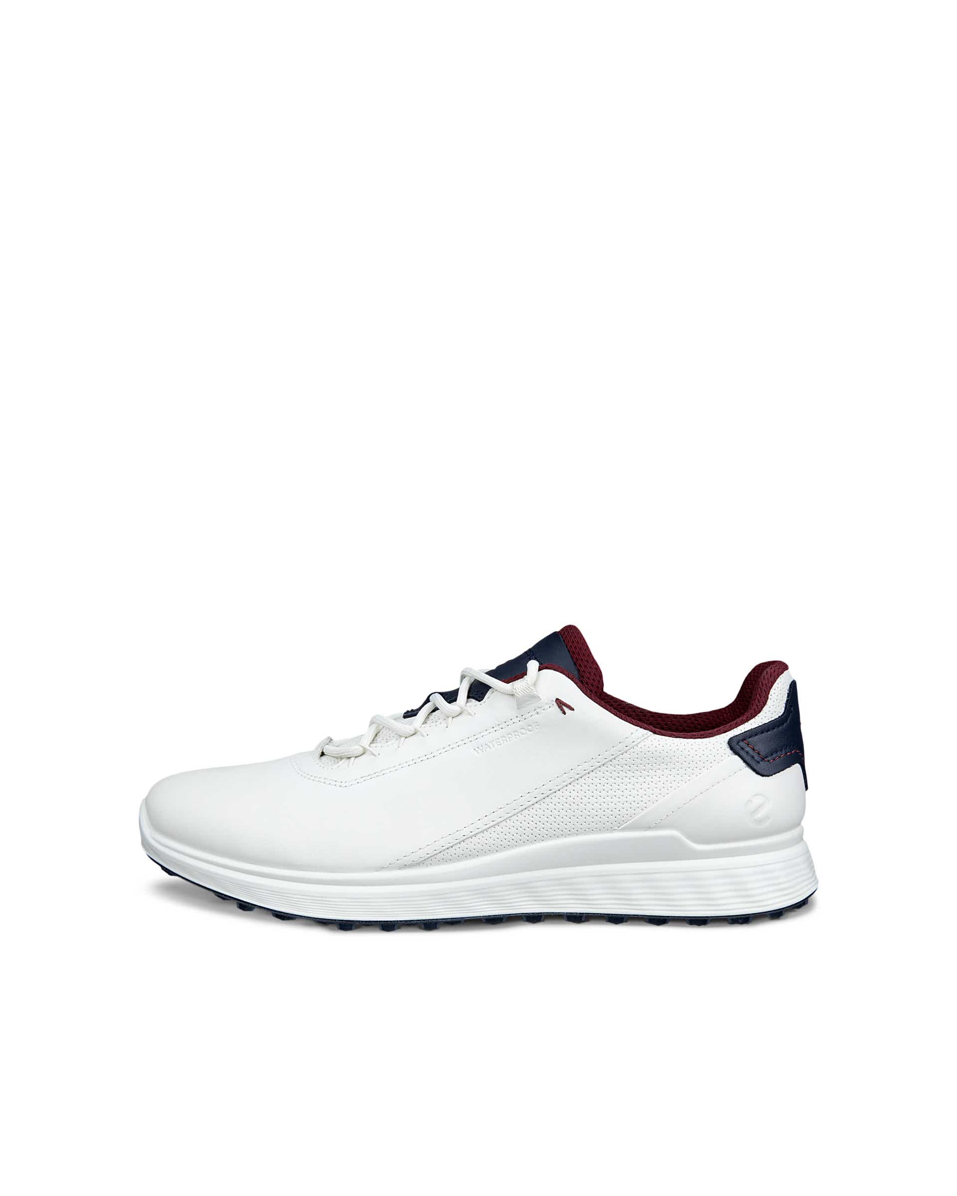 Men's ECCO® Golf S-Casual Leather Waterproof Golf Shoe - White - Outside