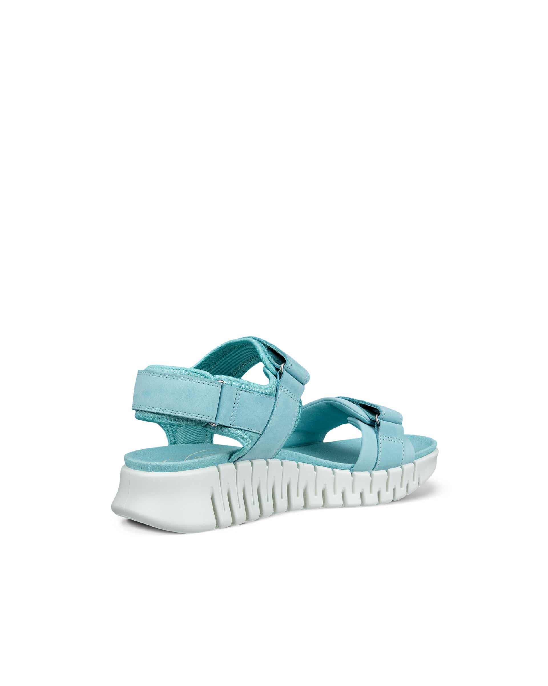 ECCO Gruuv ウィメンズ ヌバックヒールサンダル - ブルー - Back