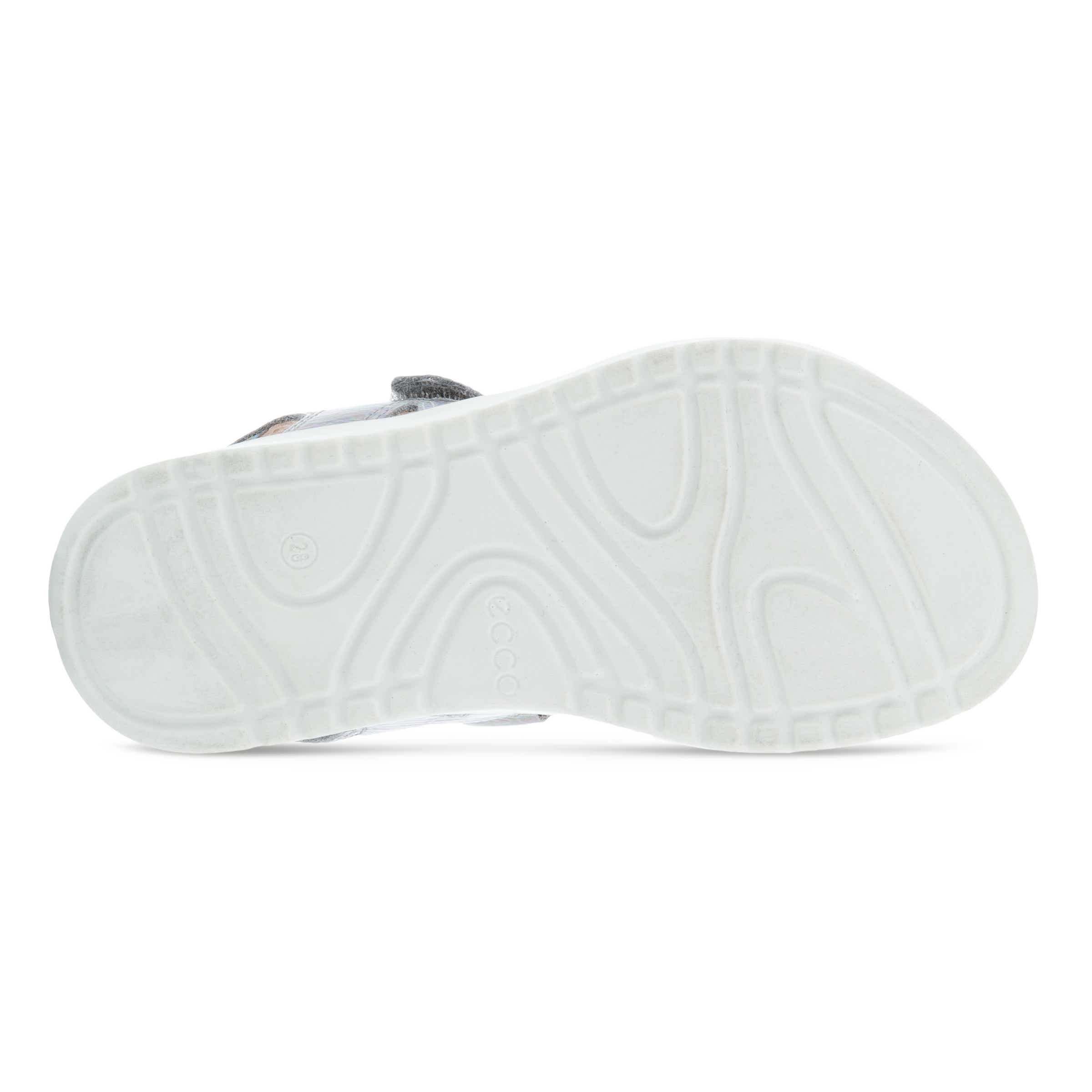 Kids' ECCO® Flora Leather Two Strap Sandal - Metallics - Sole