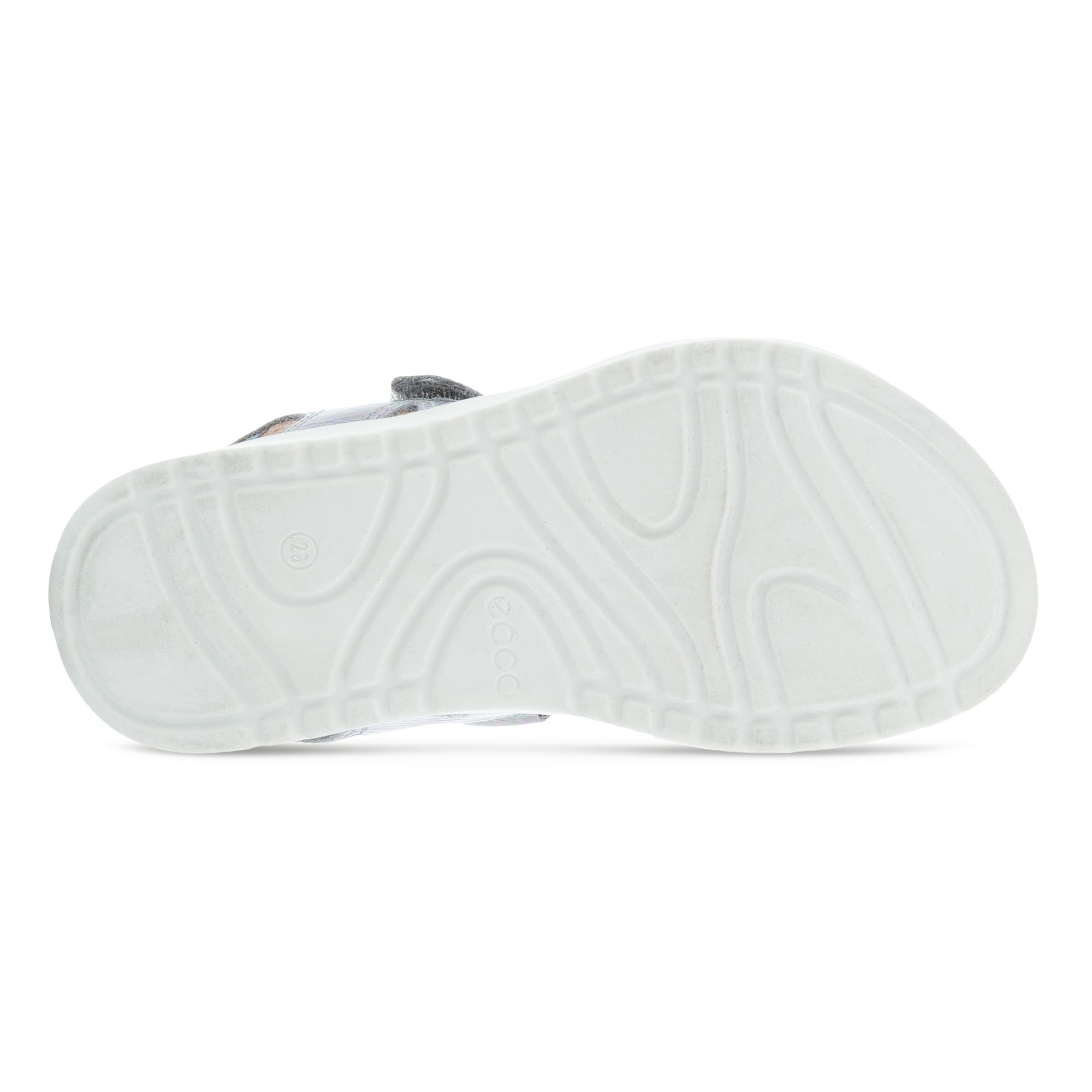 Kids' ECCO® Flora Leather Two Strap Sandal - Metallics - Sole