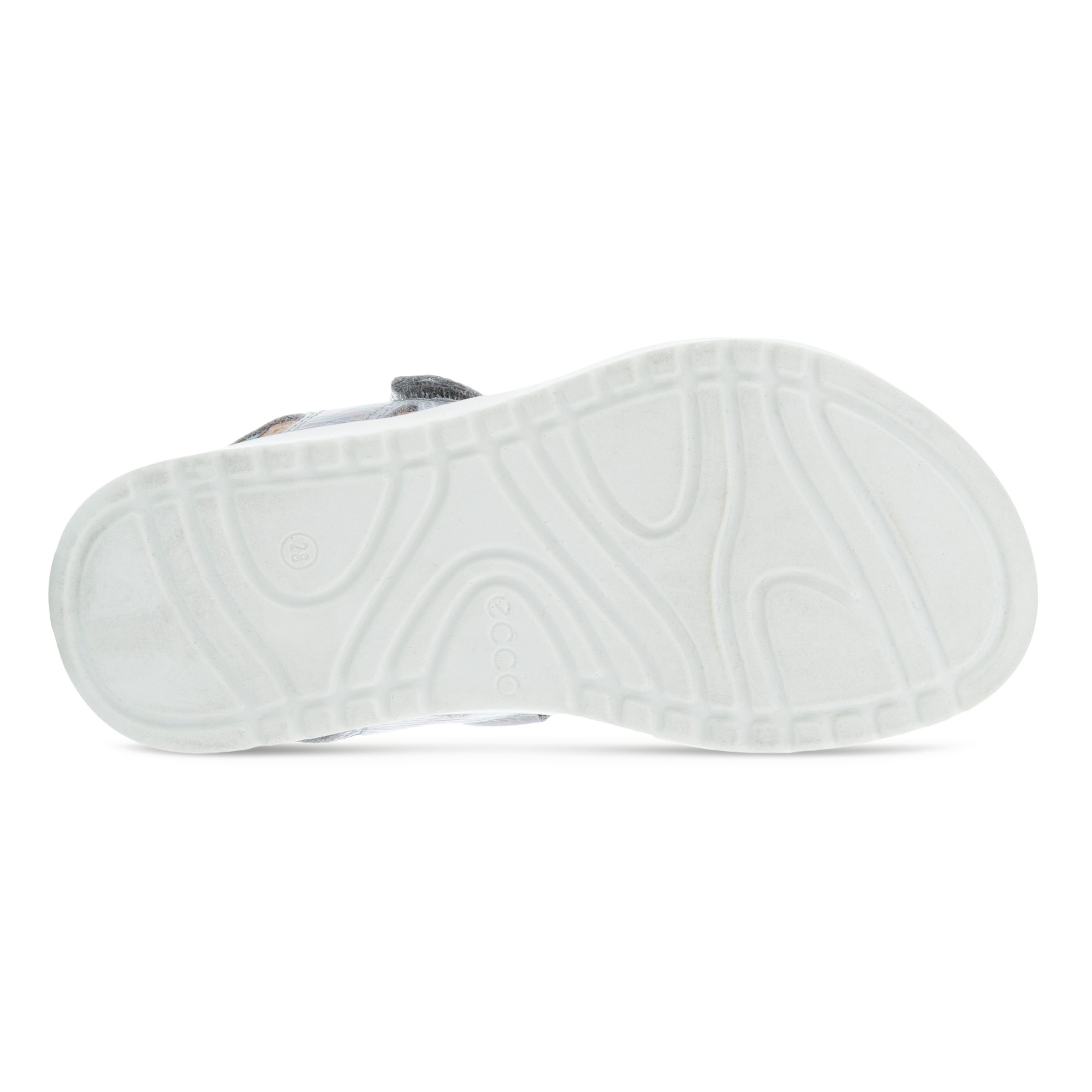 Kids' ECCO® Flora Leather Two Strap Sandal - Metallics - Sole