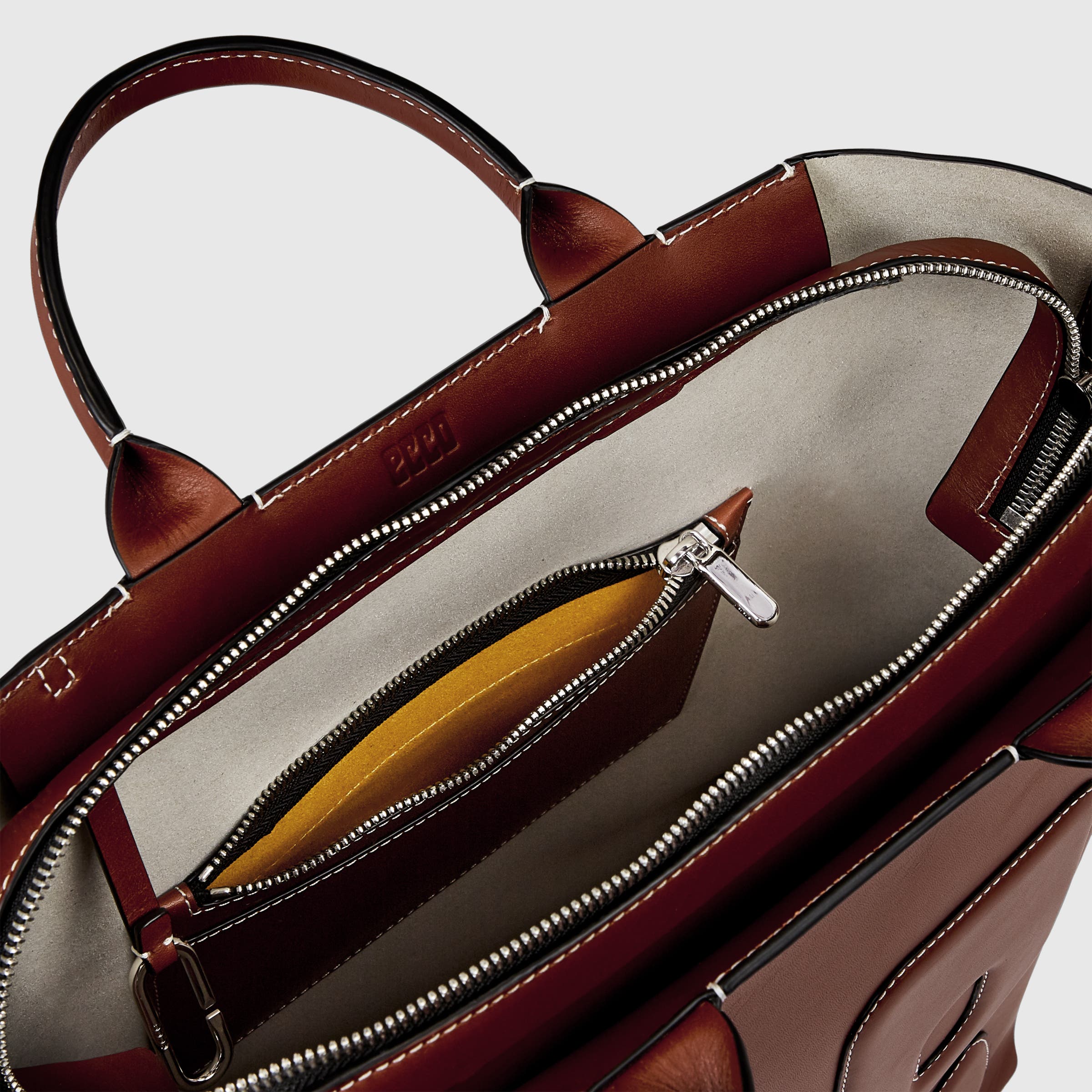 ECCO® E Leather Tote Bag - Red - Inside