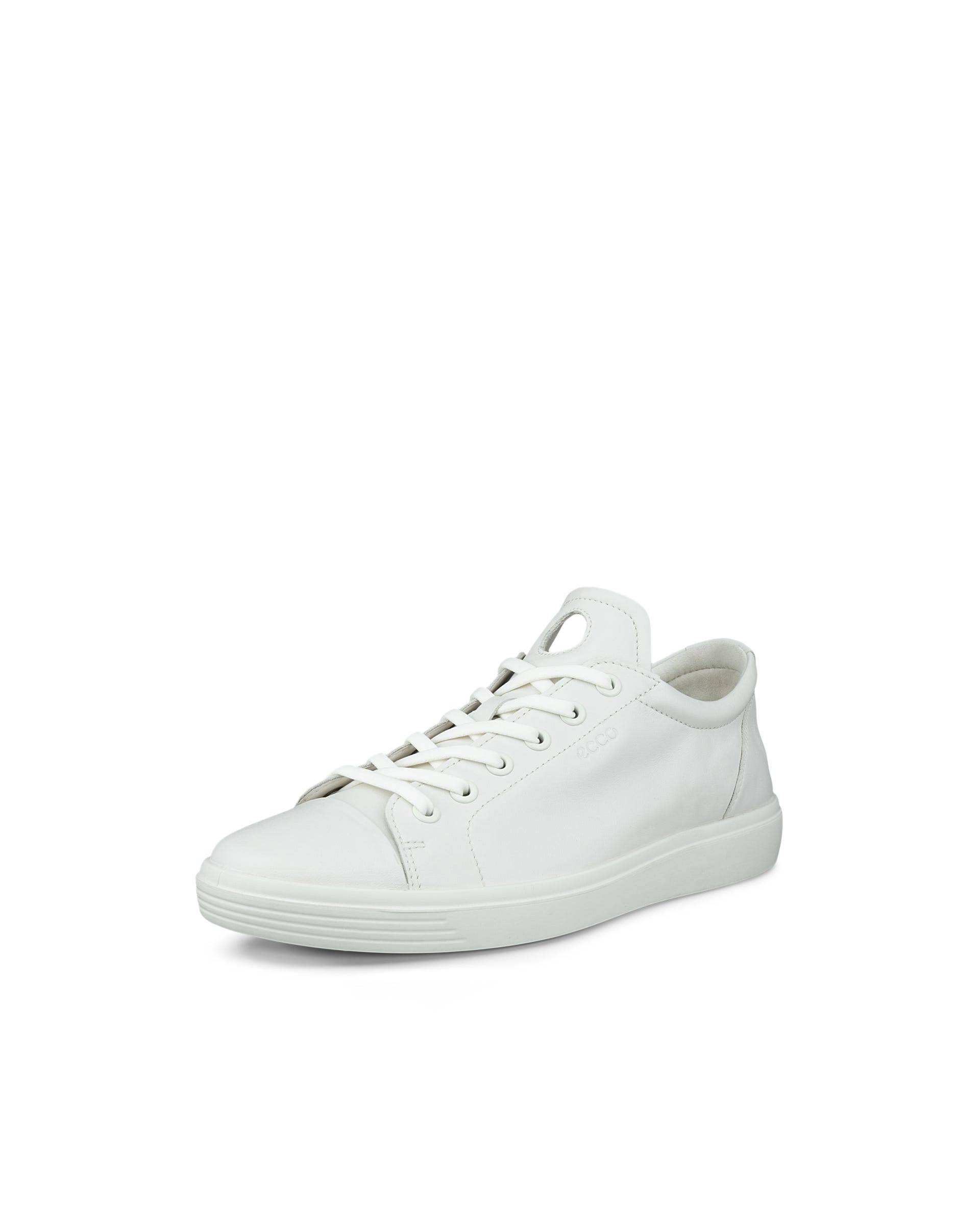 Women's ECCO® SOFT CLASSIC Leather Trainer - White - Outside