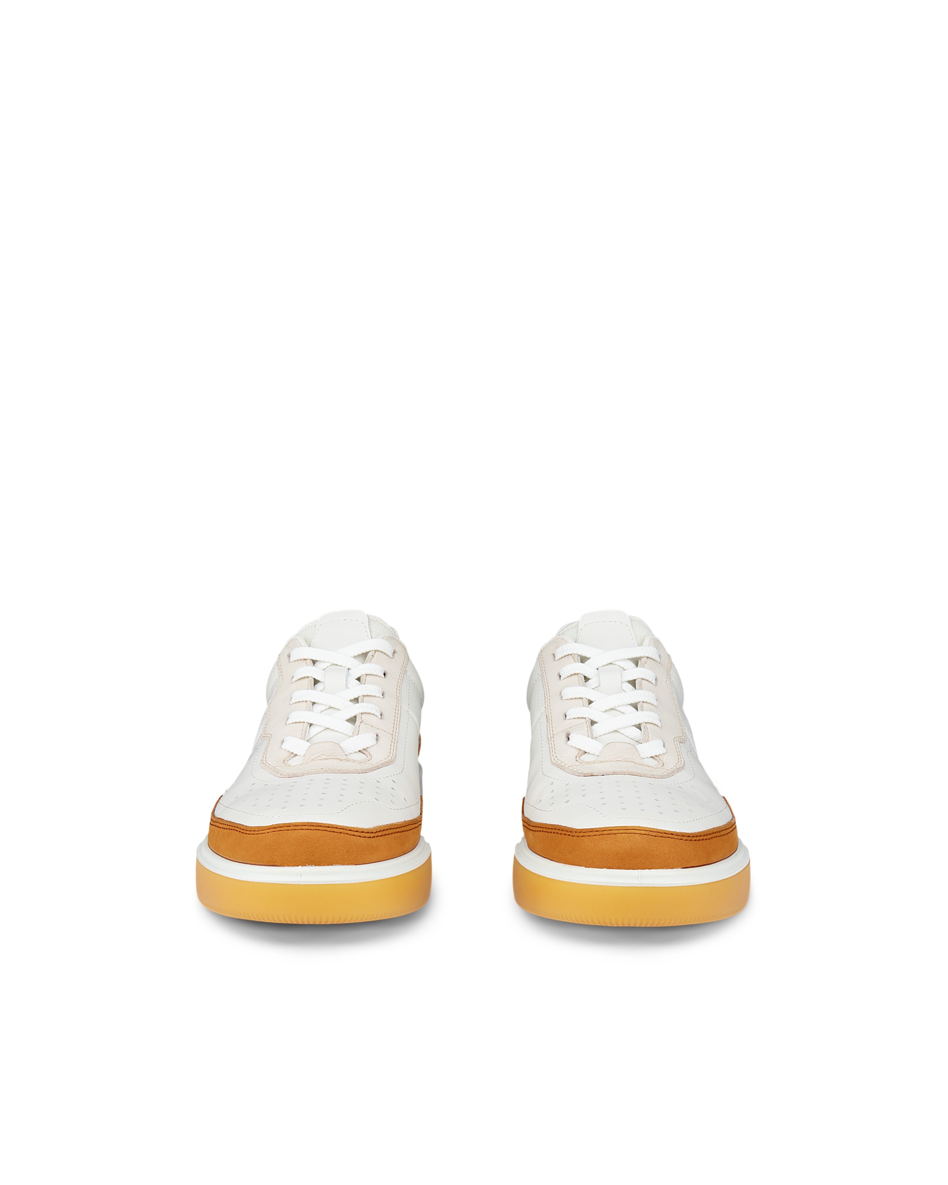 ECCO® STREET COURT baskets en cuir pour femme - Brun - Front pair