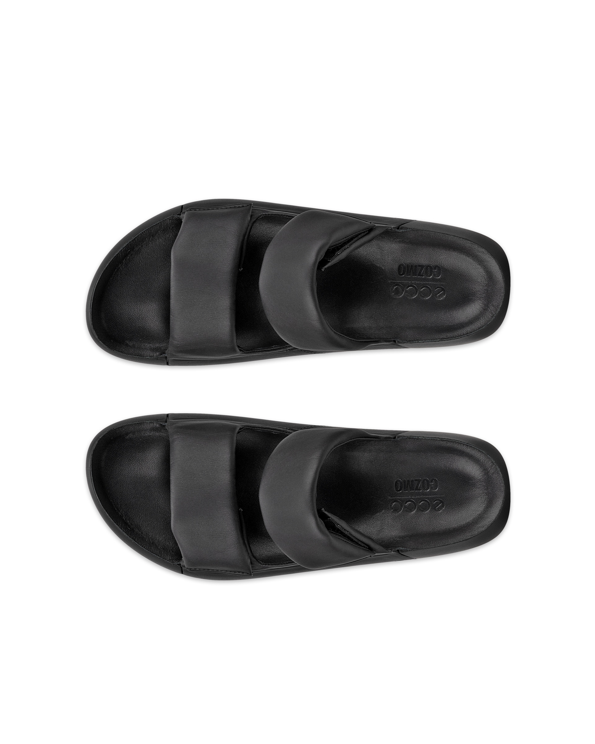 ECCO® Cozmo PF sandale en cuir deux brides pour femme - Noir - Top left pair