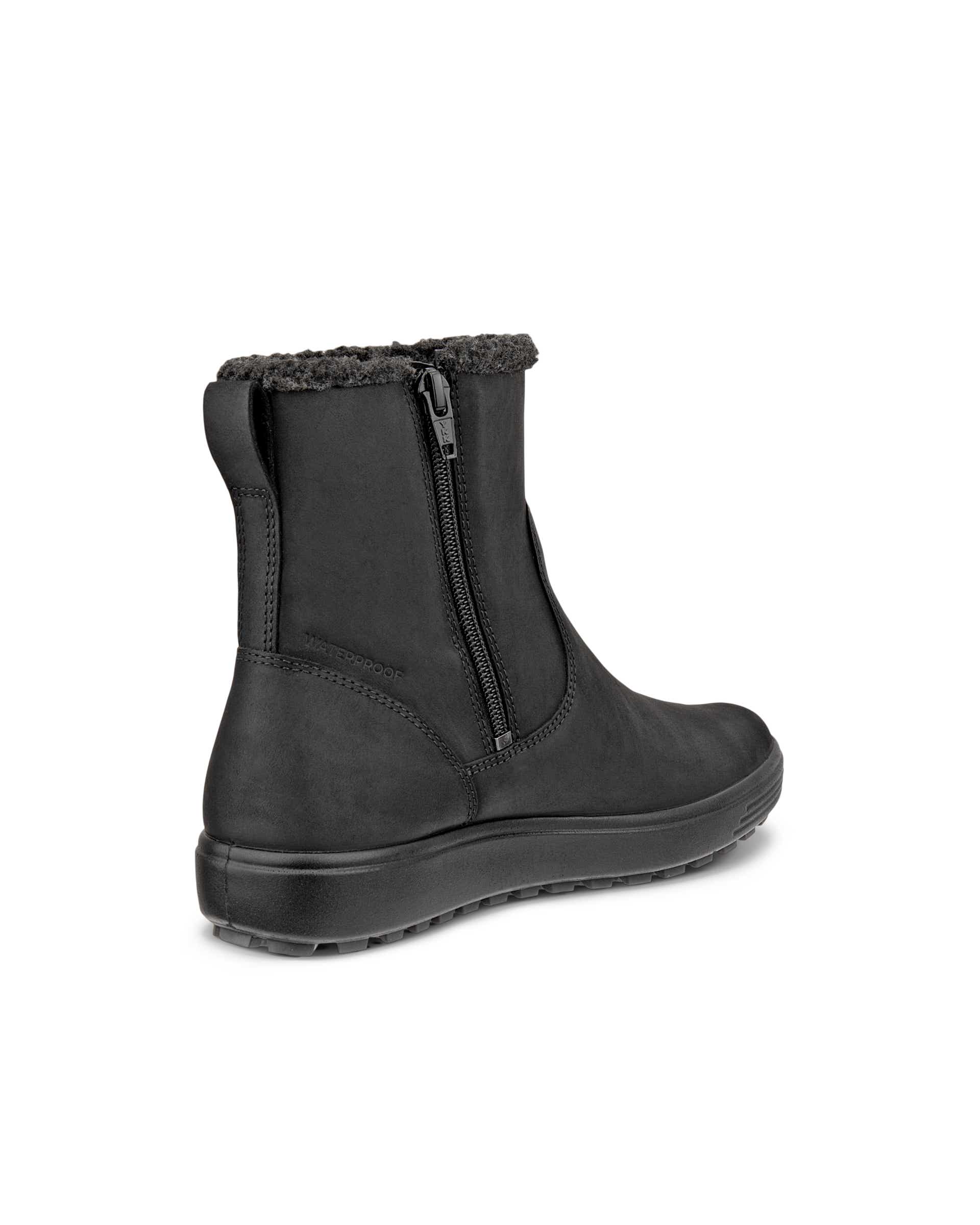 Women's ECCO® Soft 7 Tred Nubuck Mid-Cut Boot - Black - Back