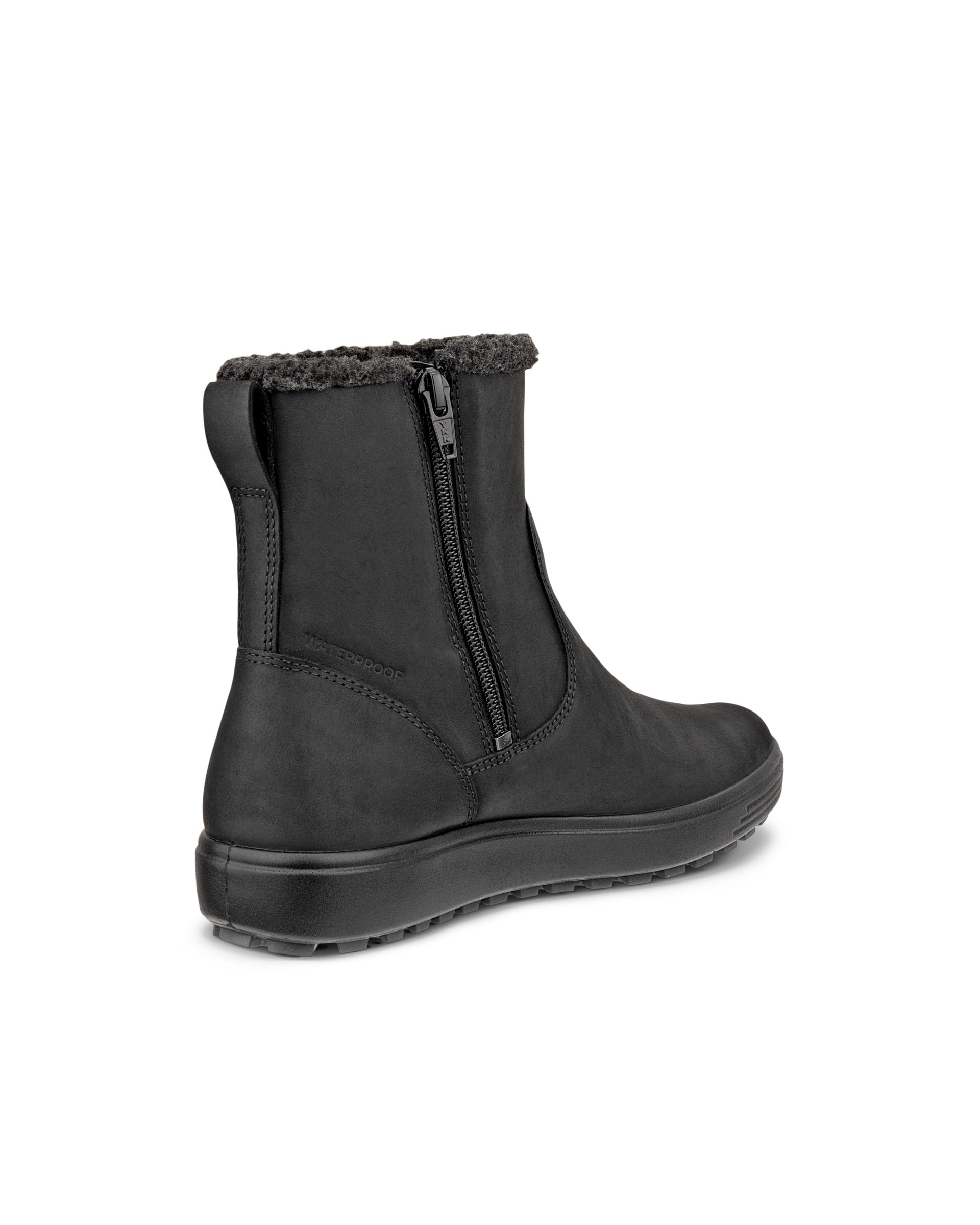 Ženski srednje visoki gležnjarji iz nubuka ECCO® Soft 7 Tred - Črna - Back