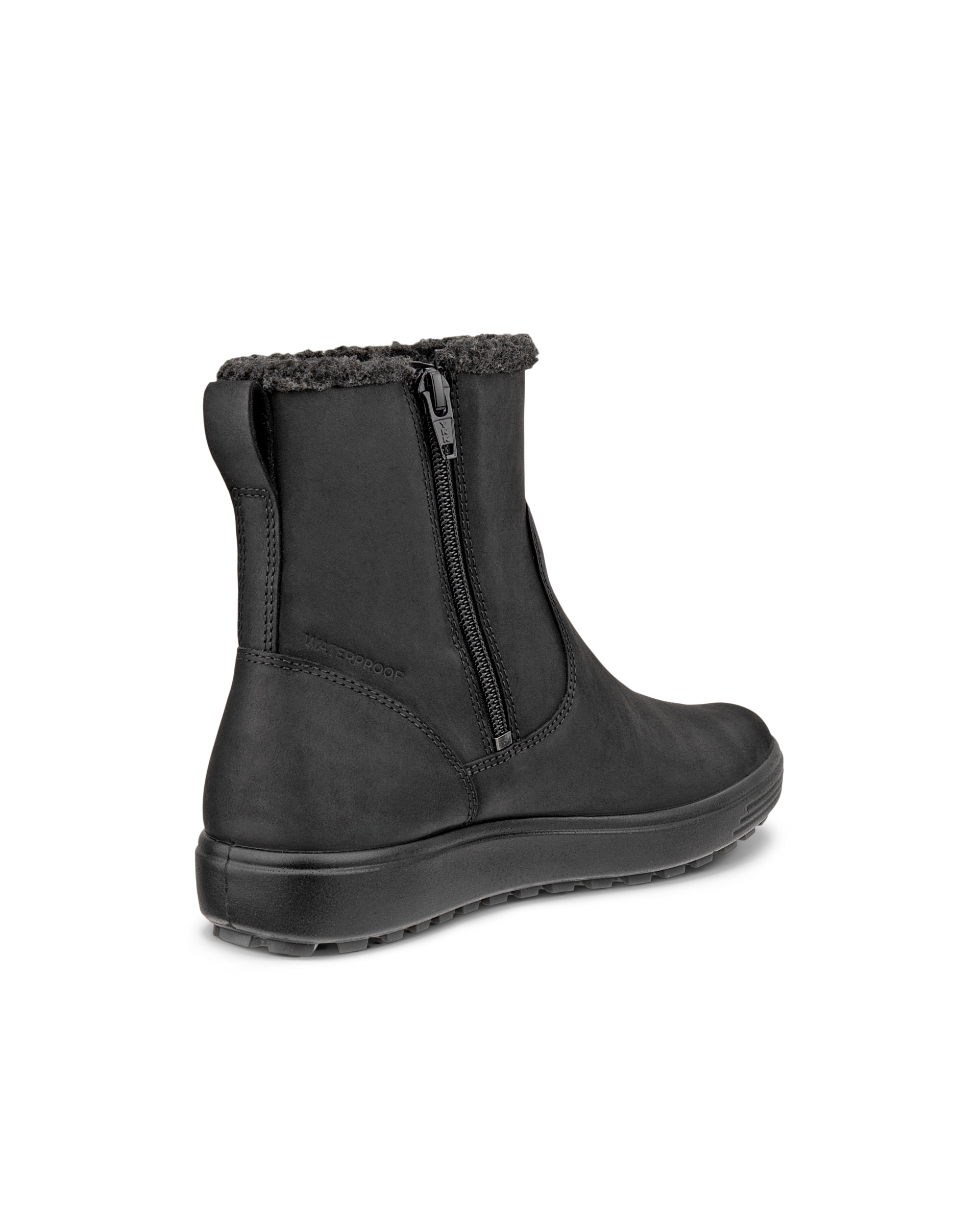 Women's ECCO® Soft 7 Tred Nubuck Mid-Cut Boot - Black - Back