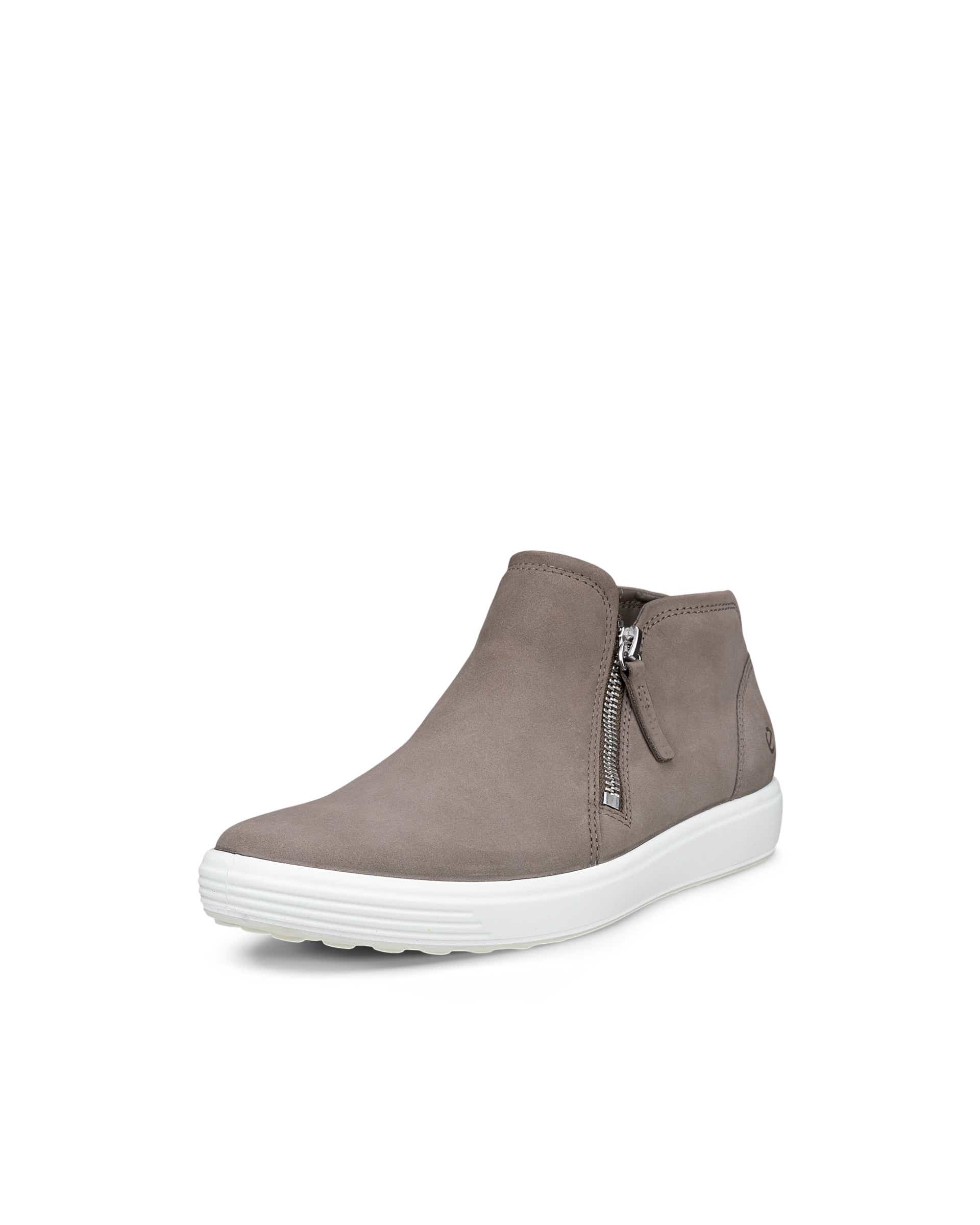 Women's ECCO® SOFT 7 Nubuck Zip Bootie - Gray - Main