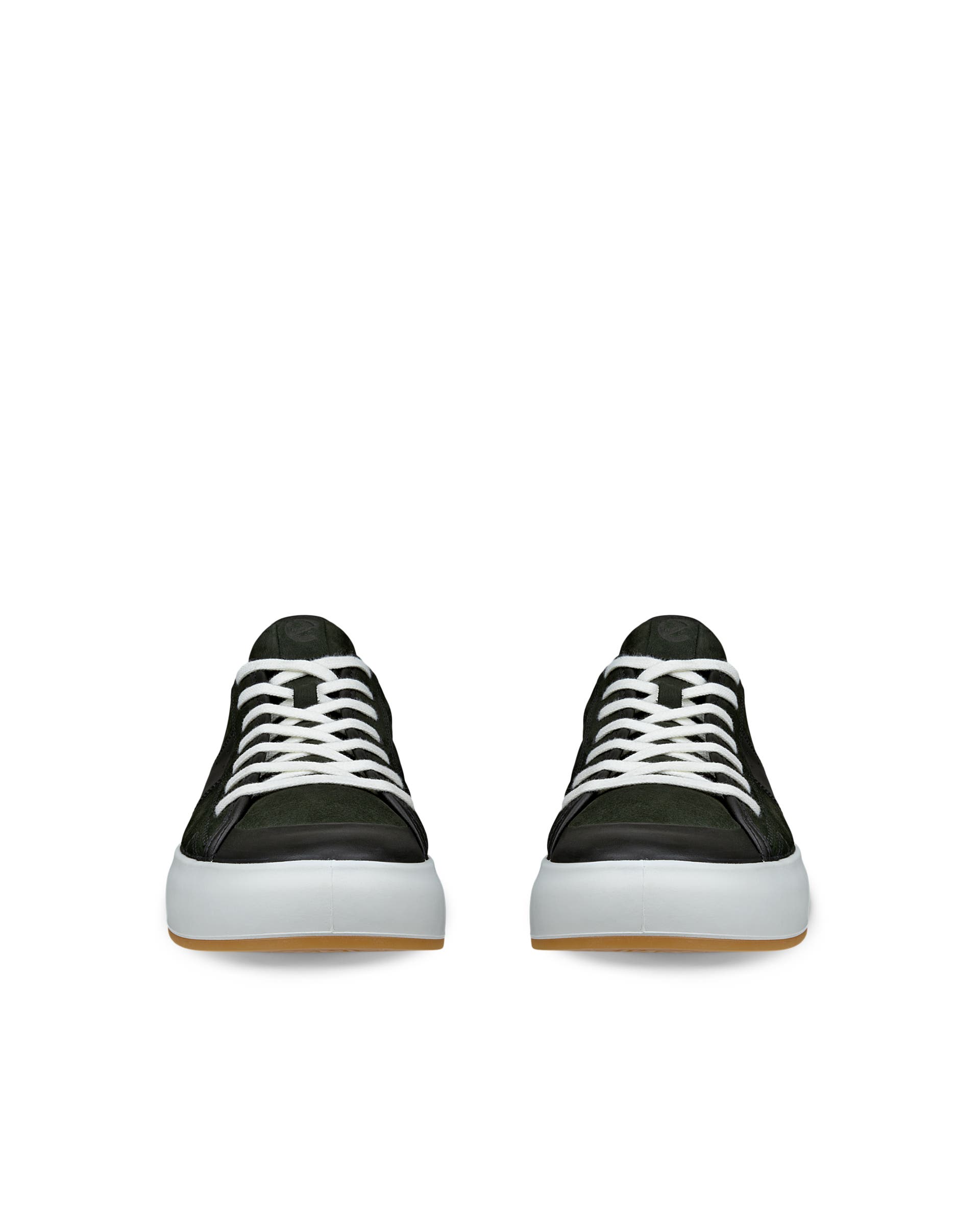 ECCO STREET ACE MENS メンズ レザースニーカー - グリーン - Front pair