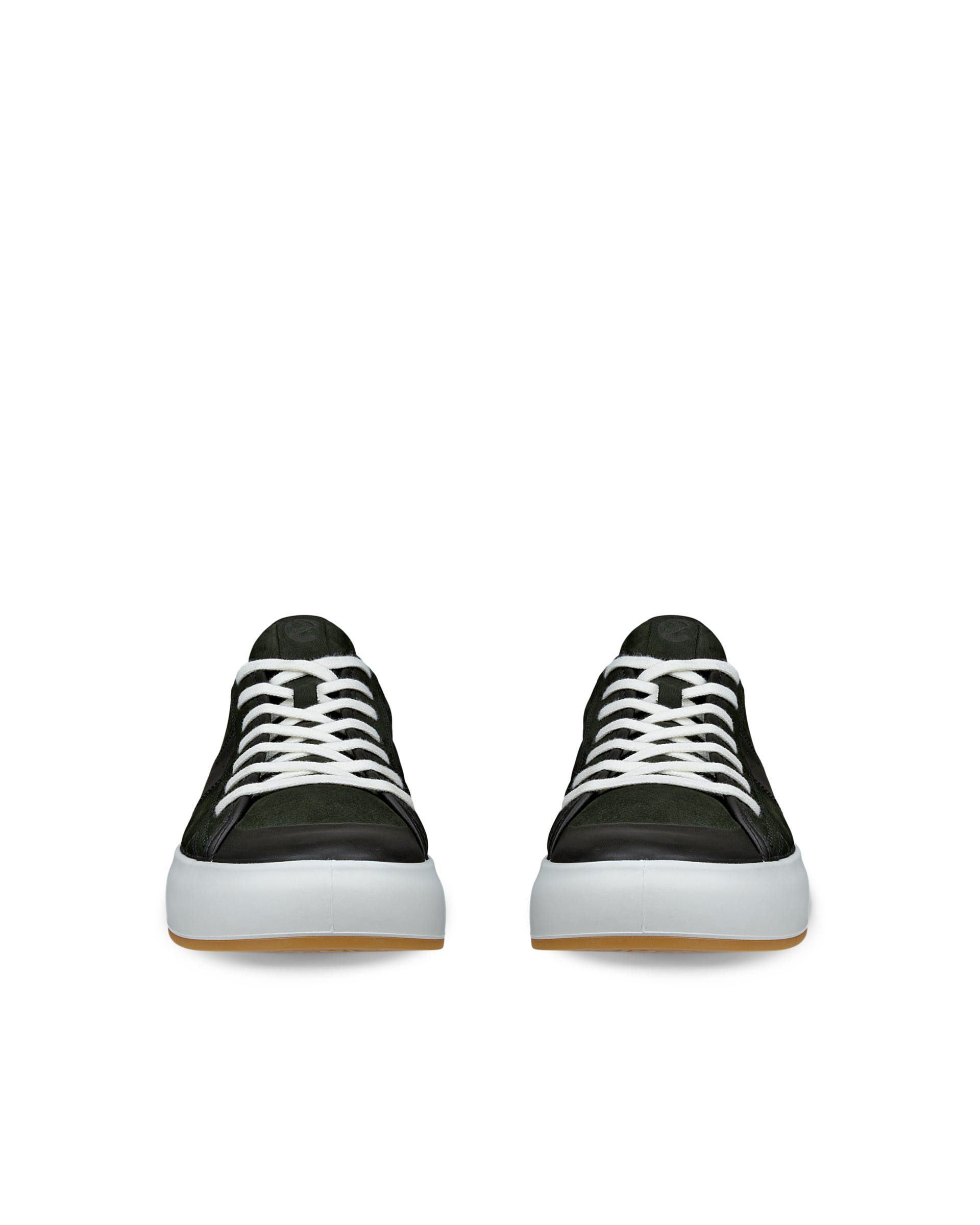 ECCO STREET ACE MENS メンズ レザースニーカー - グリーン - Front pair