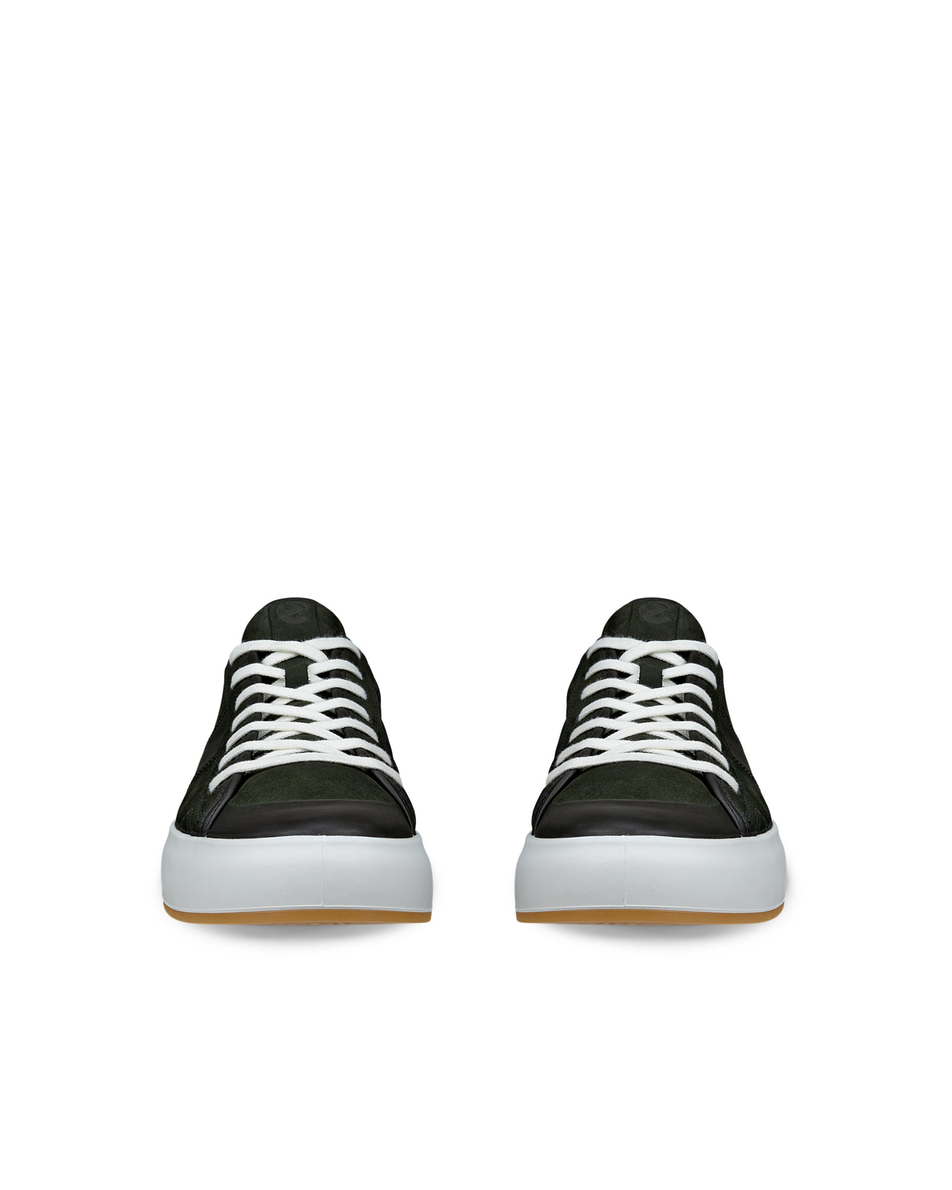ECCO STREET ACE MENS メンズ レザースニーカー - グリーン - Front pair