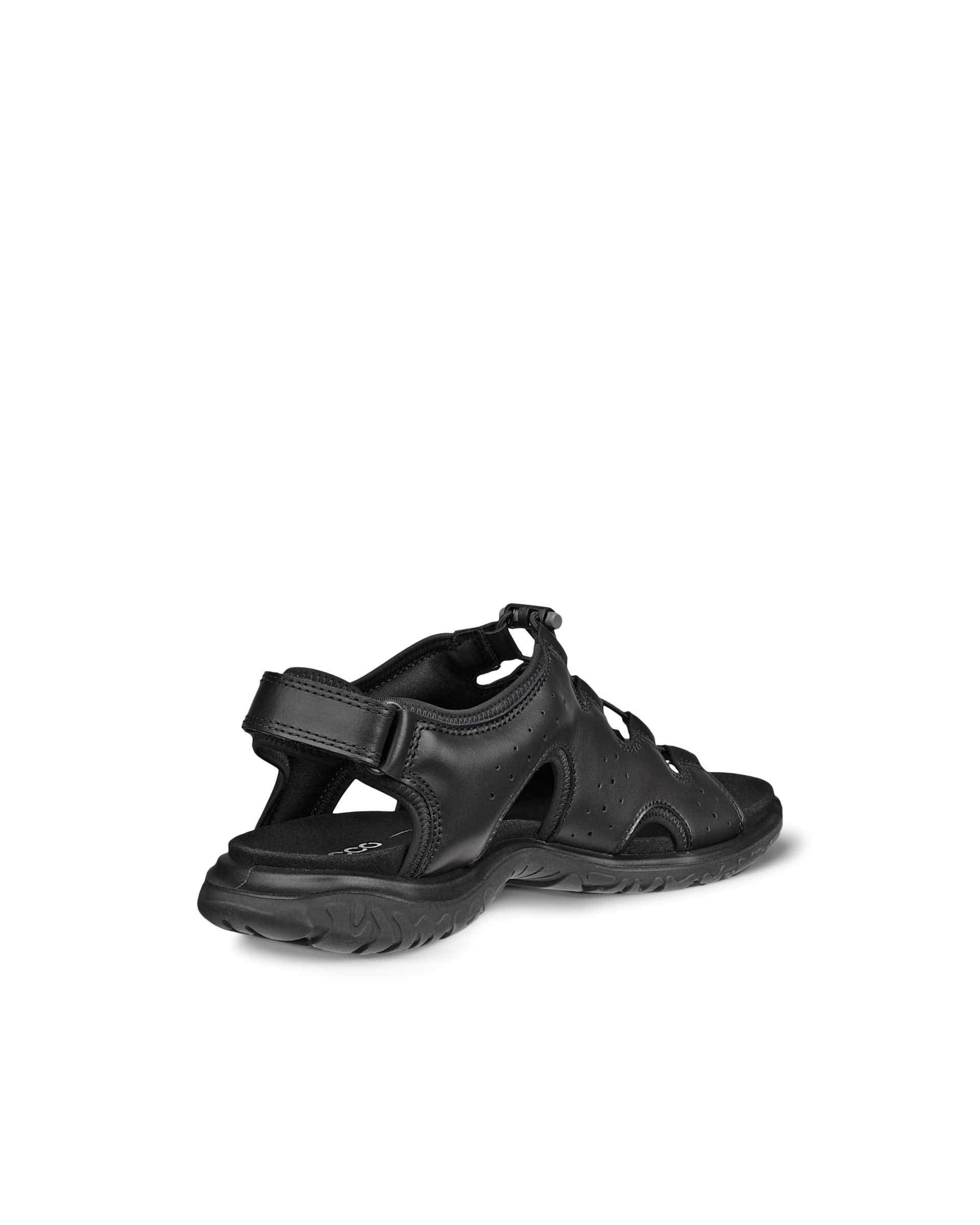 Women's ECCO® Offroad Roam Leather Fisherman Sandal - Black - Back