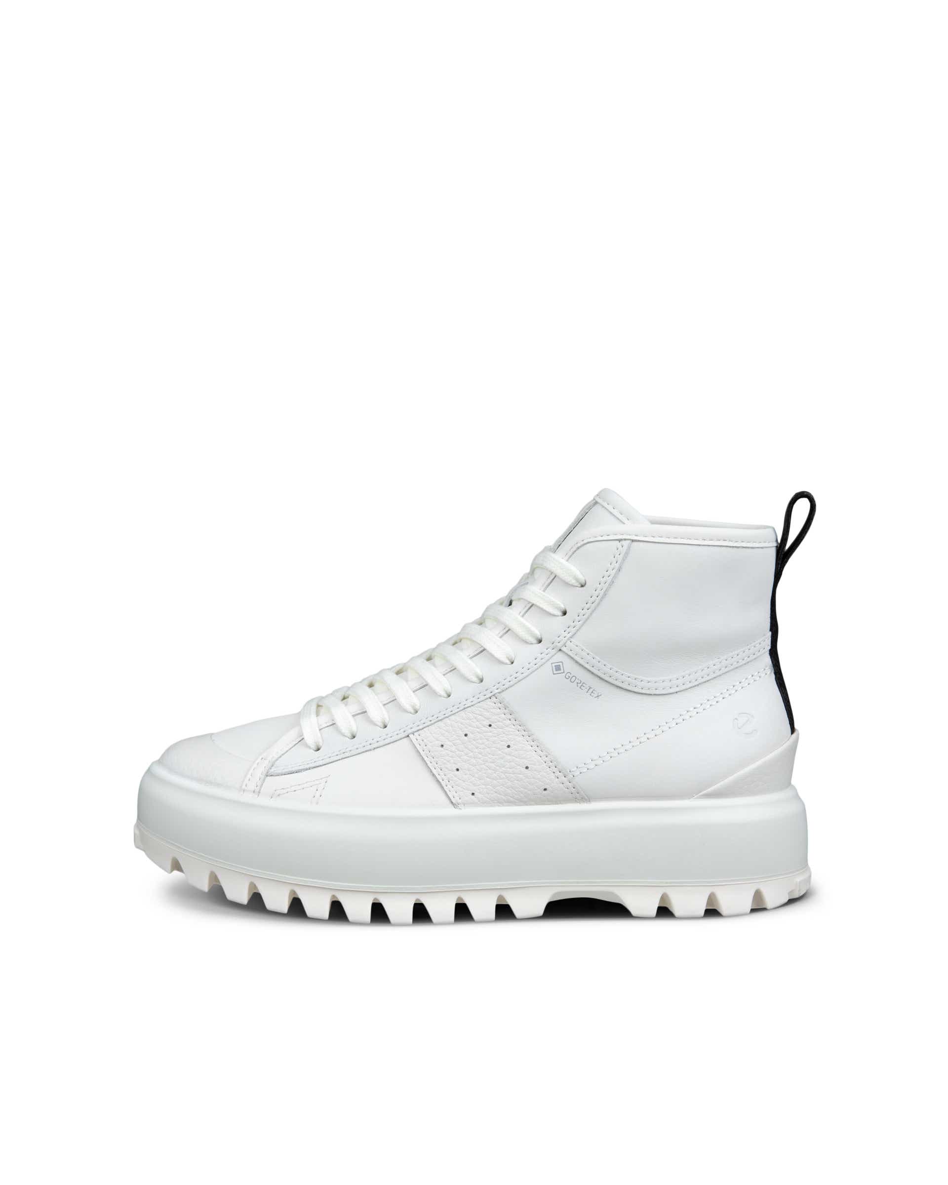 Women's ECCO® Street Ace Rugged Nubuck Gore-Tex High-Top Sneaker - White - Outside