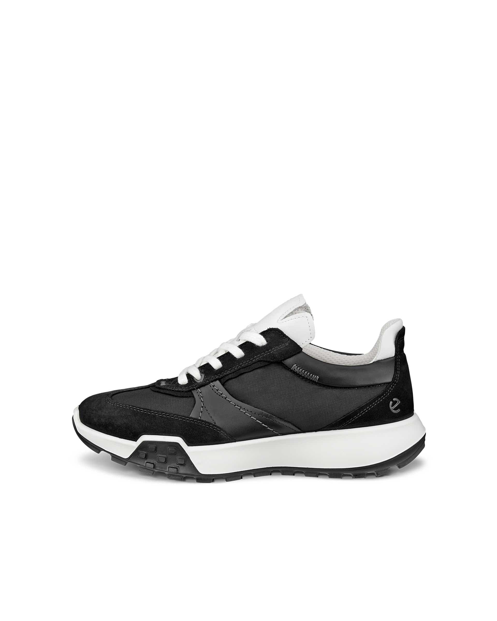 ECCO® Retro Sneaker baskets en cuir pour femme - Noir - Outside