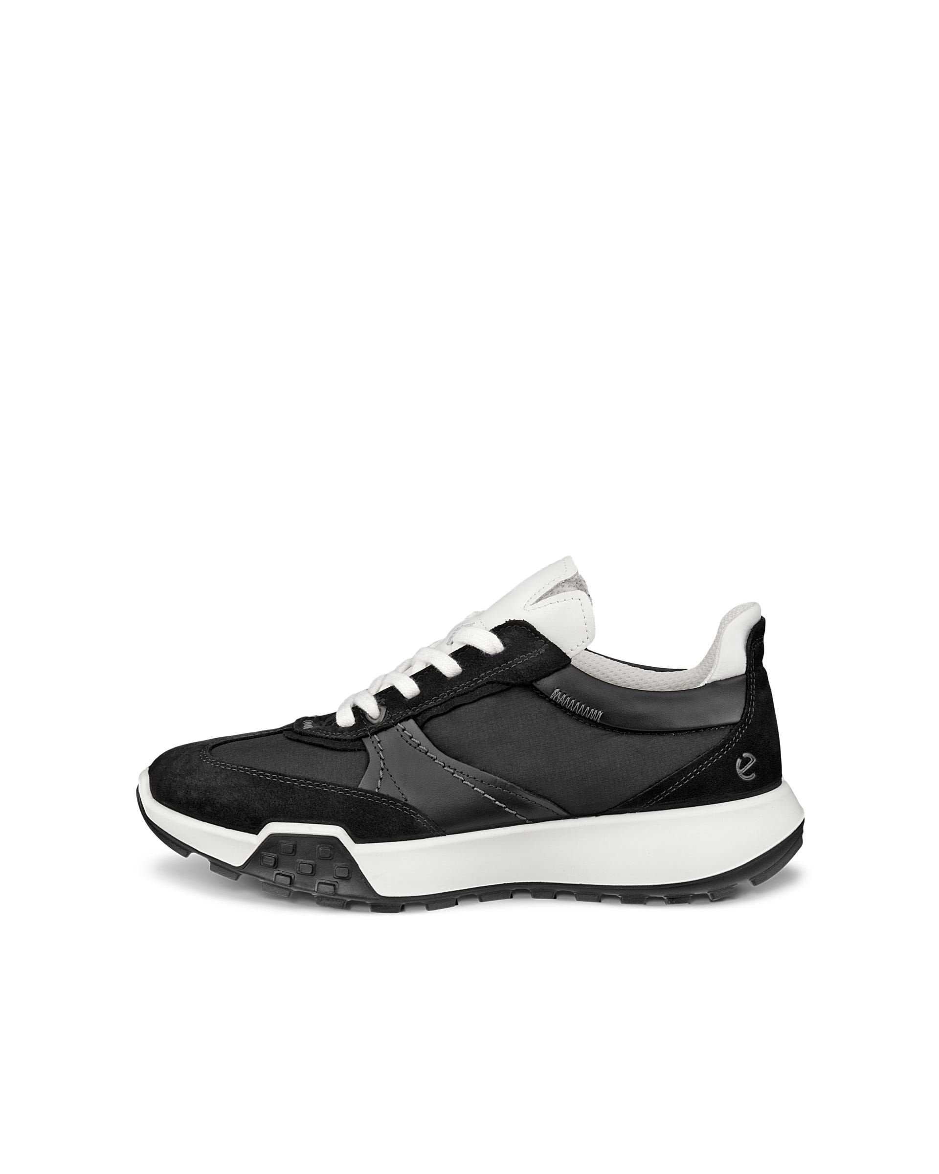 ECCO® Retro Sneaker baskets en cuir pour femme - Noir - Outside