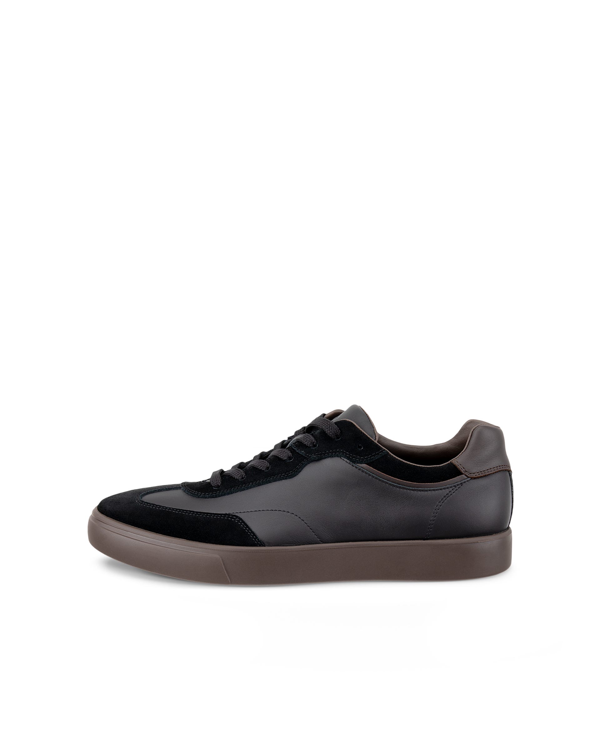 Men's ECCO® SOFT 10 Leather Trainer - Black - Outside