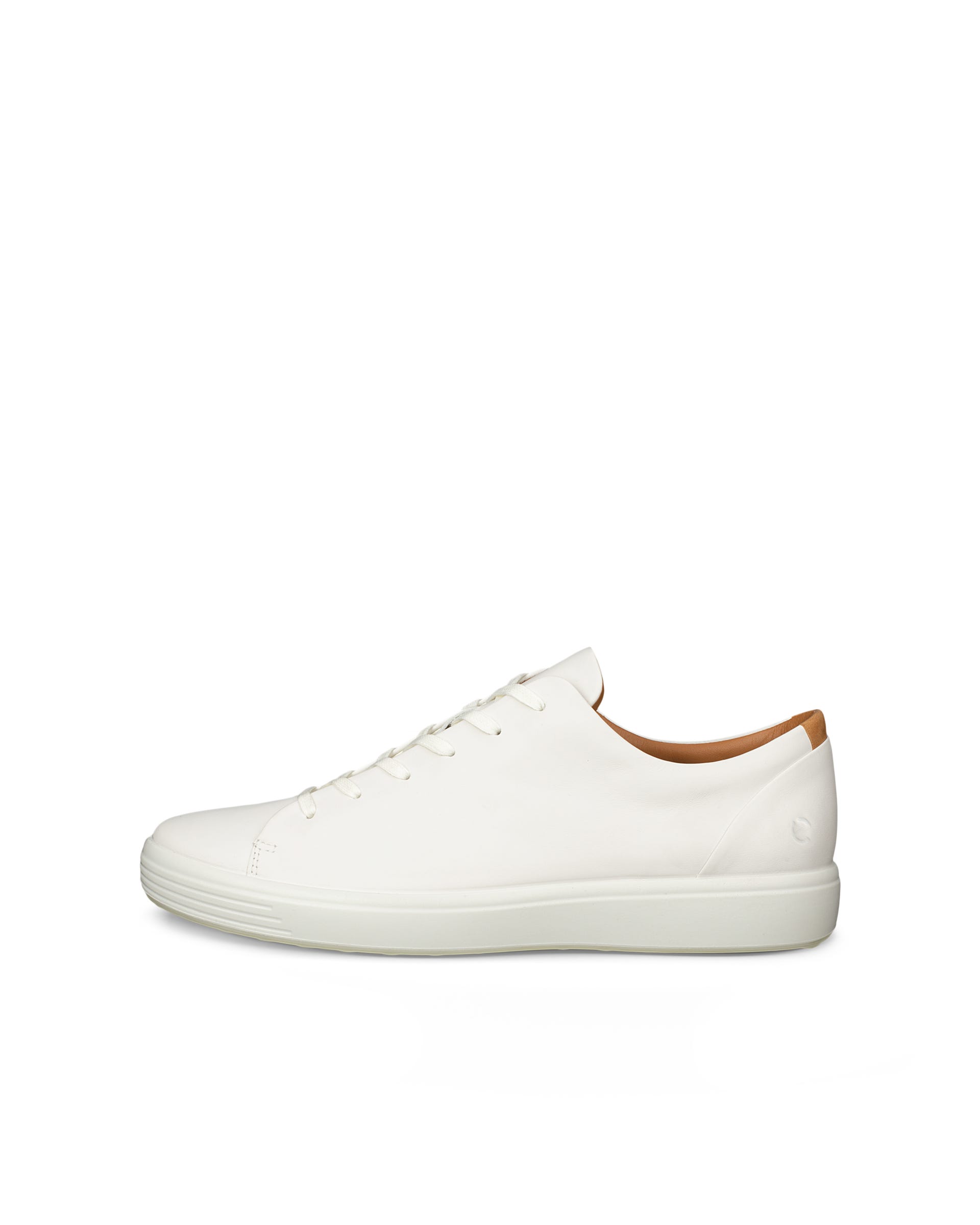 Men's ECCO® Soft 7 Leather Lace-Up Shoe - White - Outside