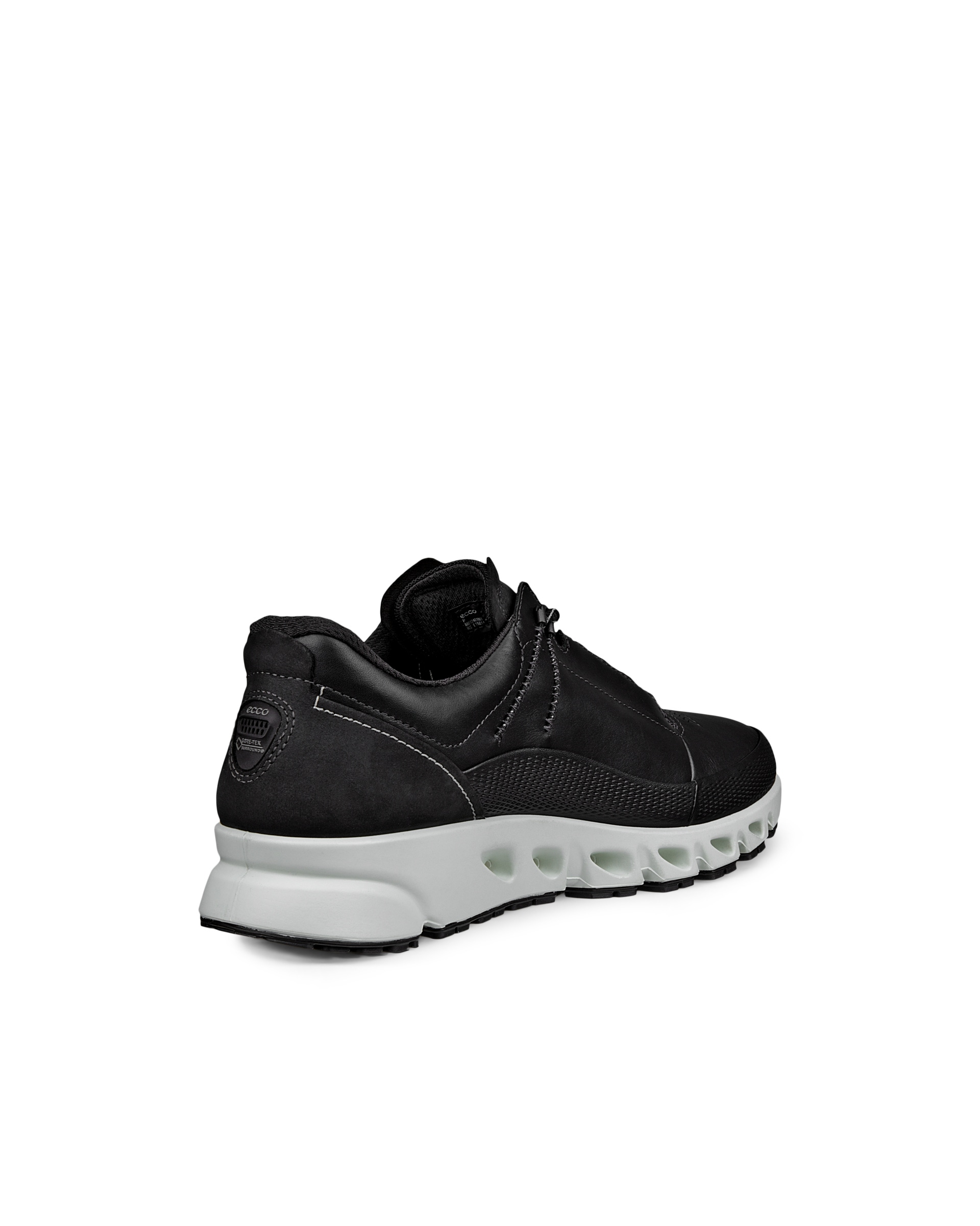 Men's ECCOยฎ Multi-Vent Leather Gore-Tex Shoe - Black - Back
