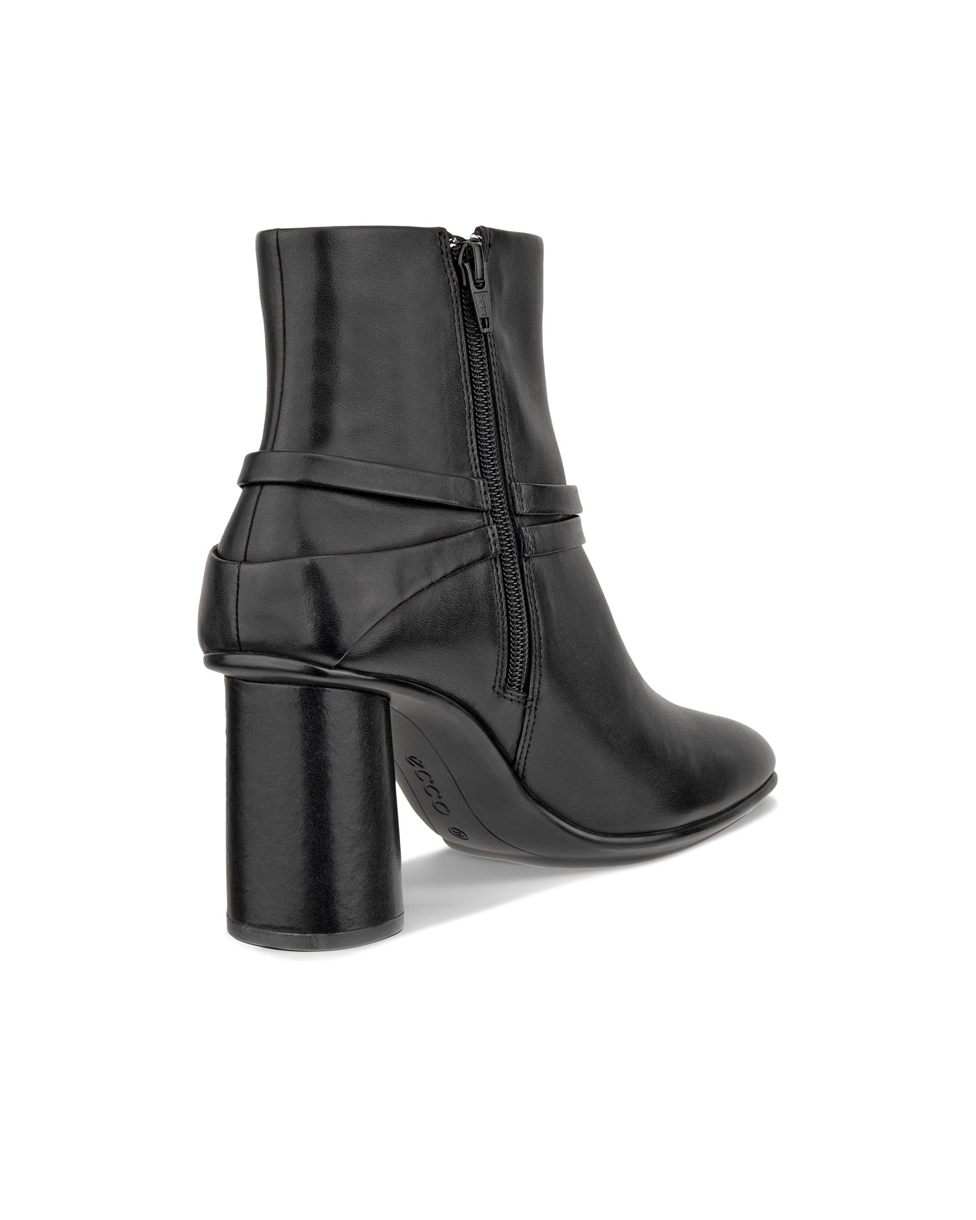 Women's ECCO® Sculpted Alba 65 Leather Ankle Heel Boot - Black - Back