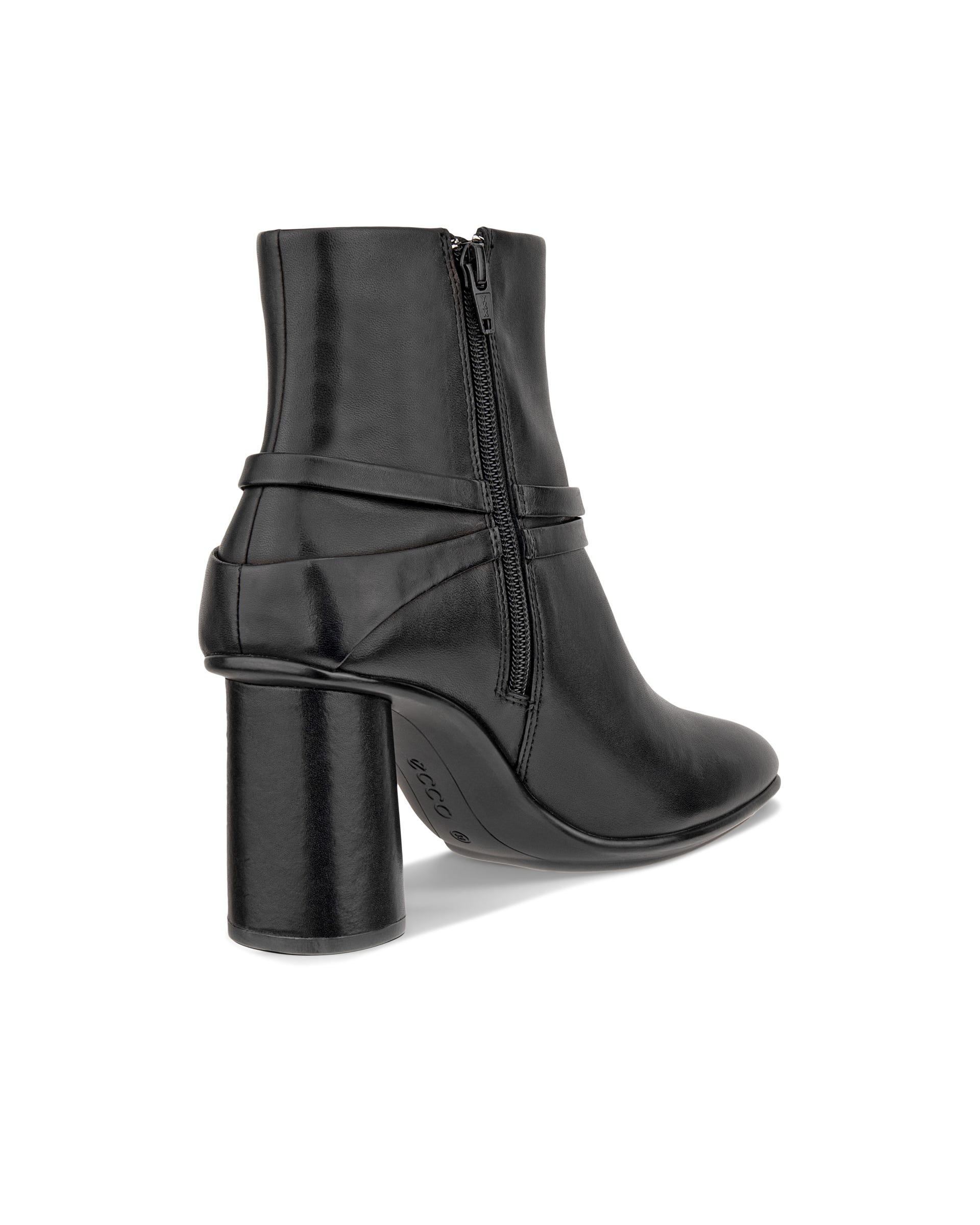 Women's ECCO® Sculpted Alba 65 Leather Ankle Heel Boot - Black - Back