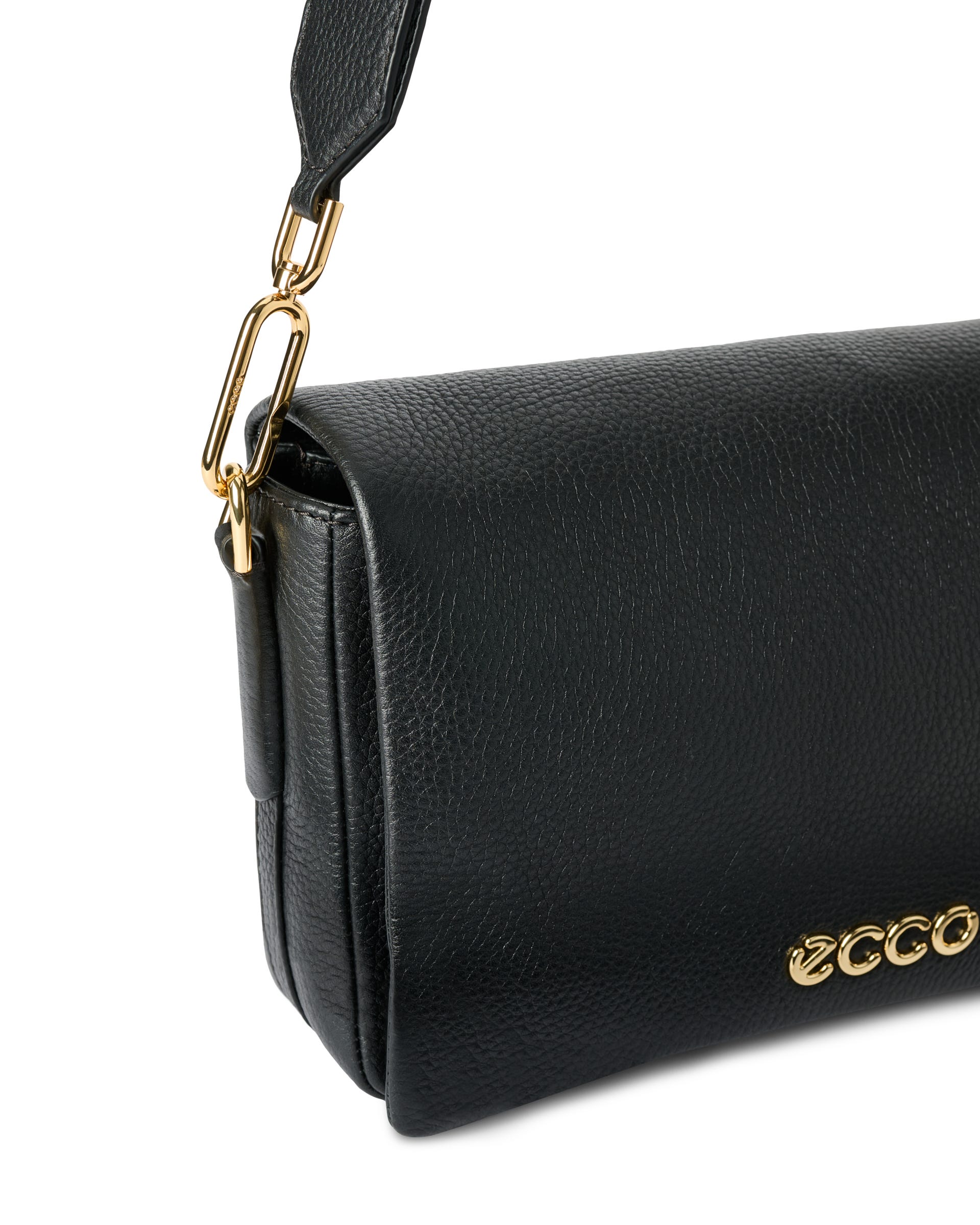 ECCO Pinch Large Soft Pebbled レザークロスボディバッグ - ブラック - Detail-1