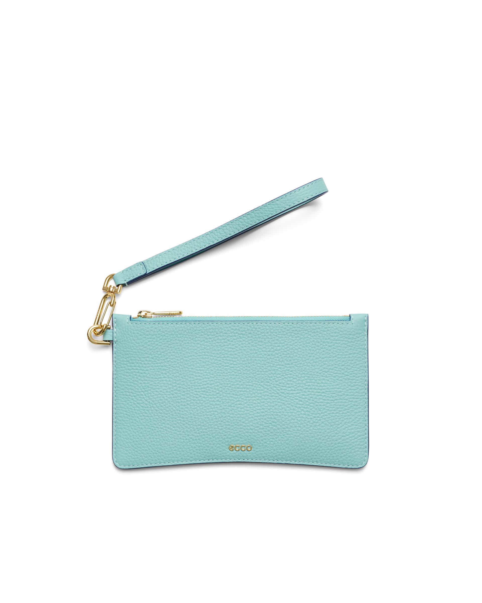 ECCO® Wristlet Soft Pebbled Leather Pouch Bag - Blue - Main