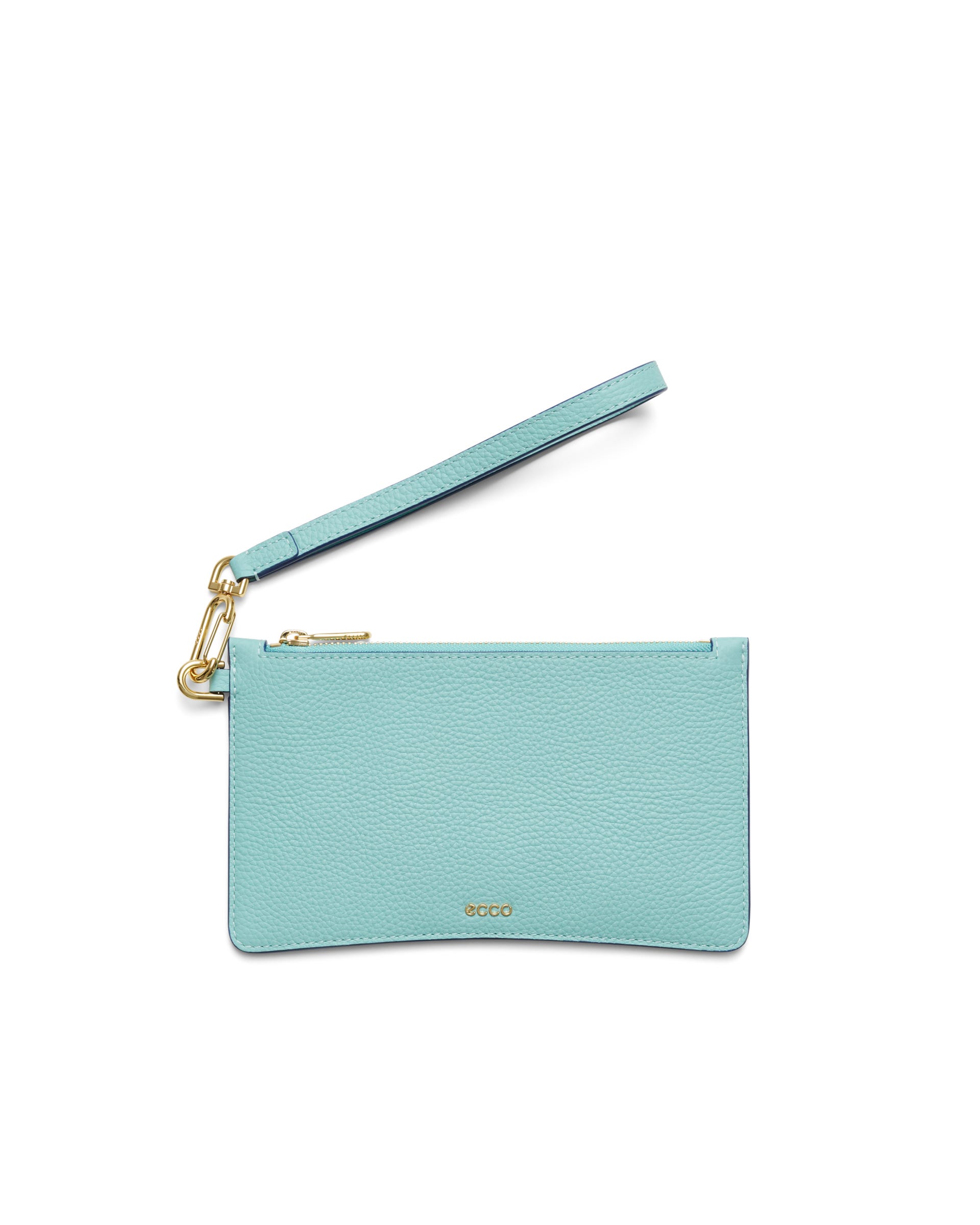 ECCO® Wristlet Soft Pebbled Leather Pouch Bag - Blue - Main