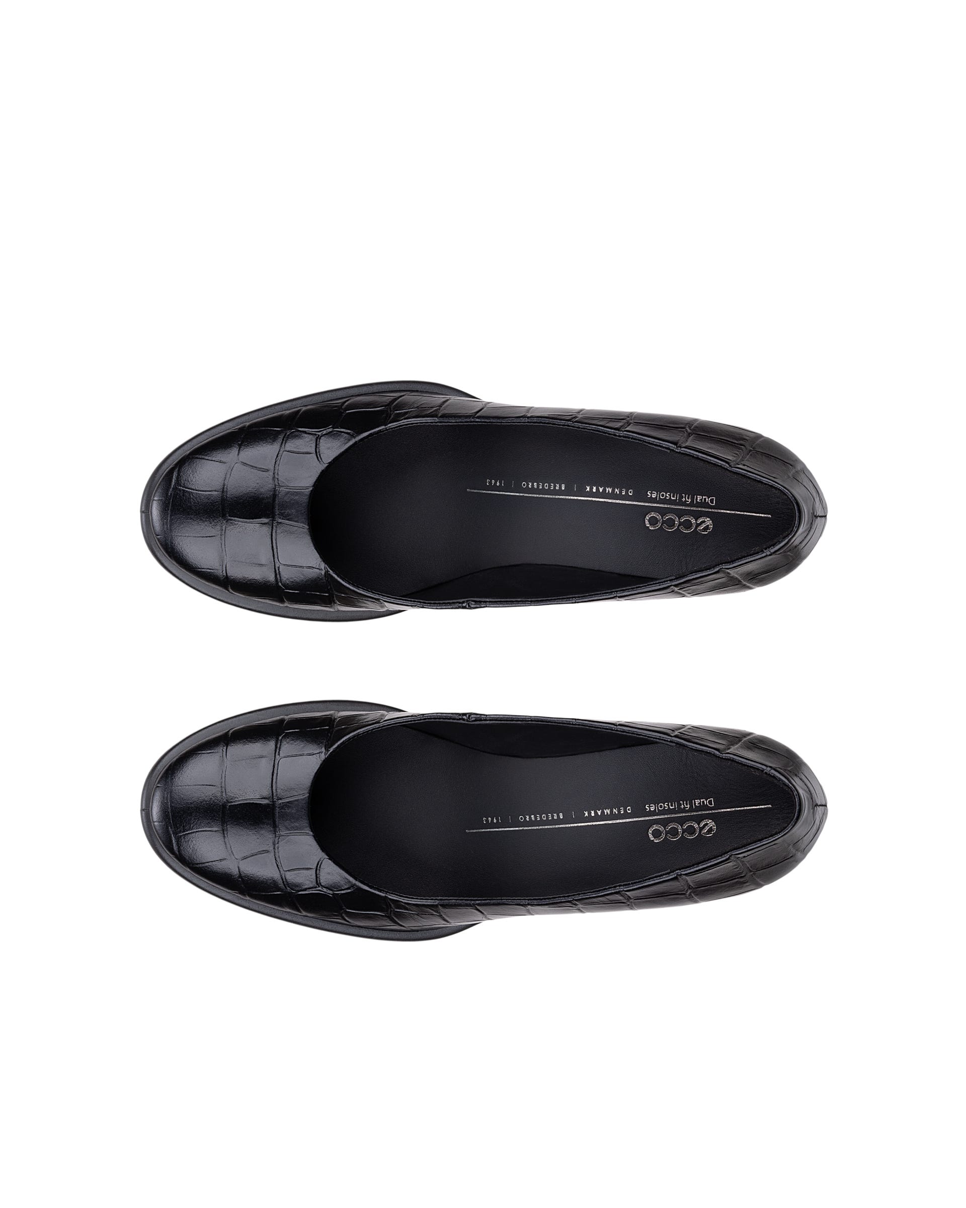 Dámské kožené lodičky na blokovém podpatku ECCO® SCULPTED LX 55 - Černá - Top left pair