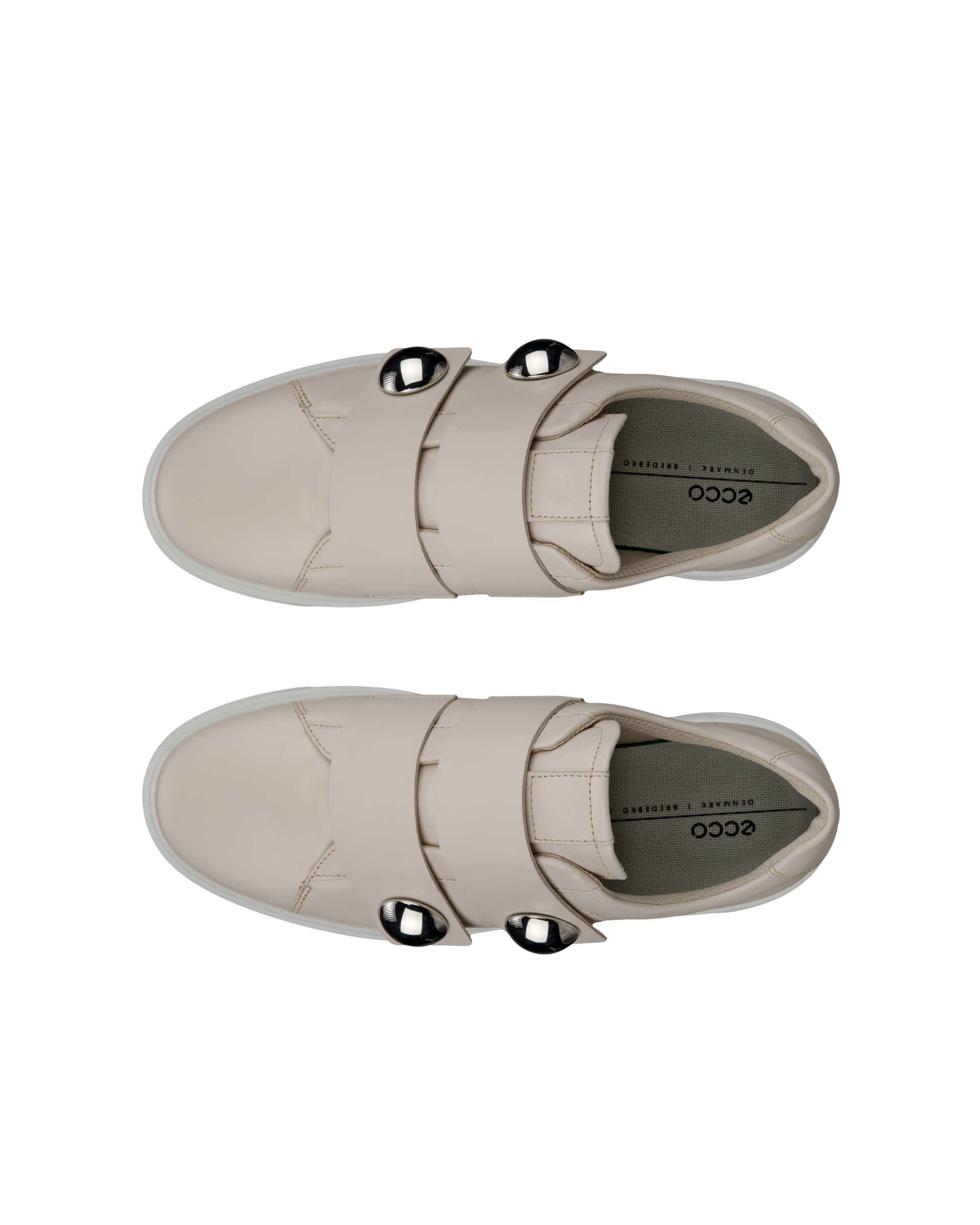 ECCO® Street Platform baskets en cuir pour femme - Beige - Top left pair