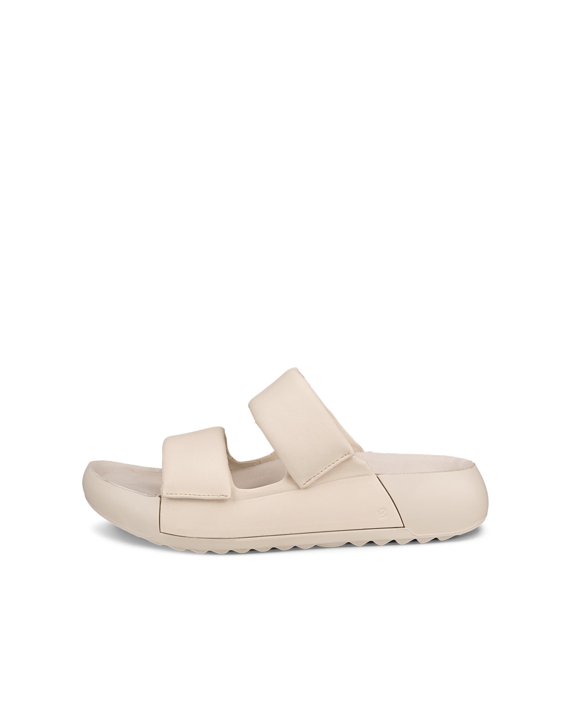 Women's ECCO® Cozmo PF Leather Two Strap Sandal - Beige - Outside