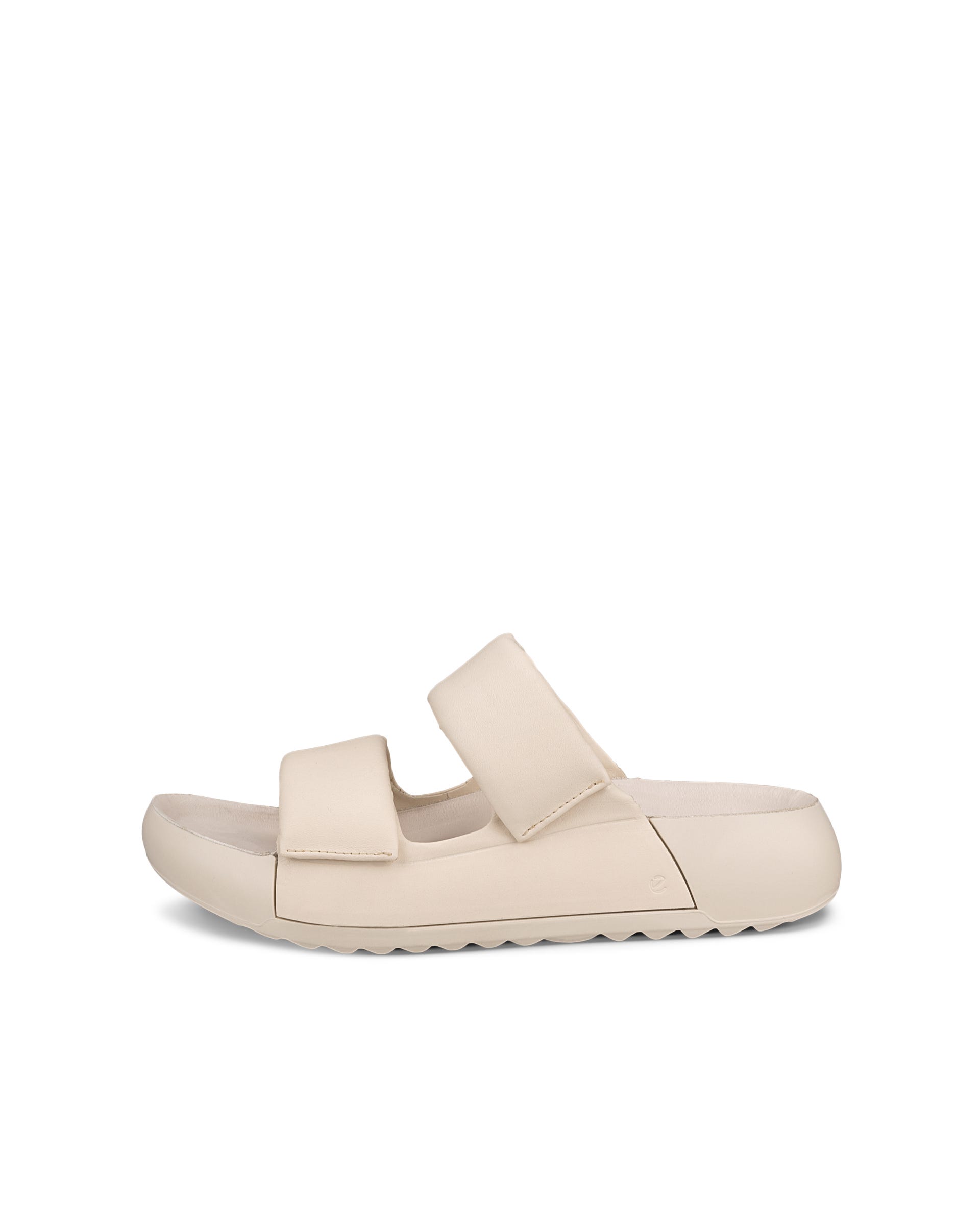 Women's ECCO® Cozmo PF Leather Two Strap Sandal - Beige - Outside