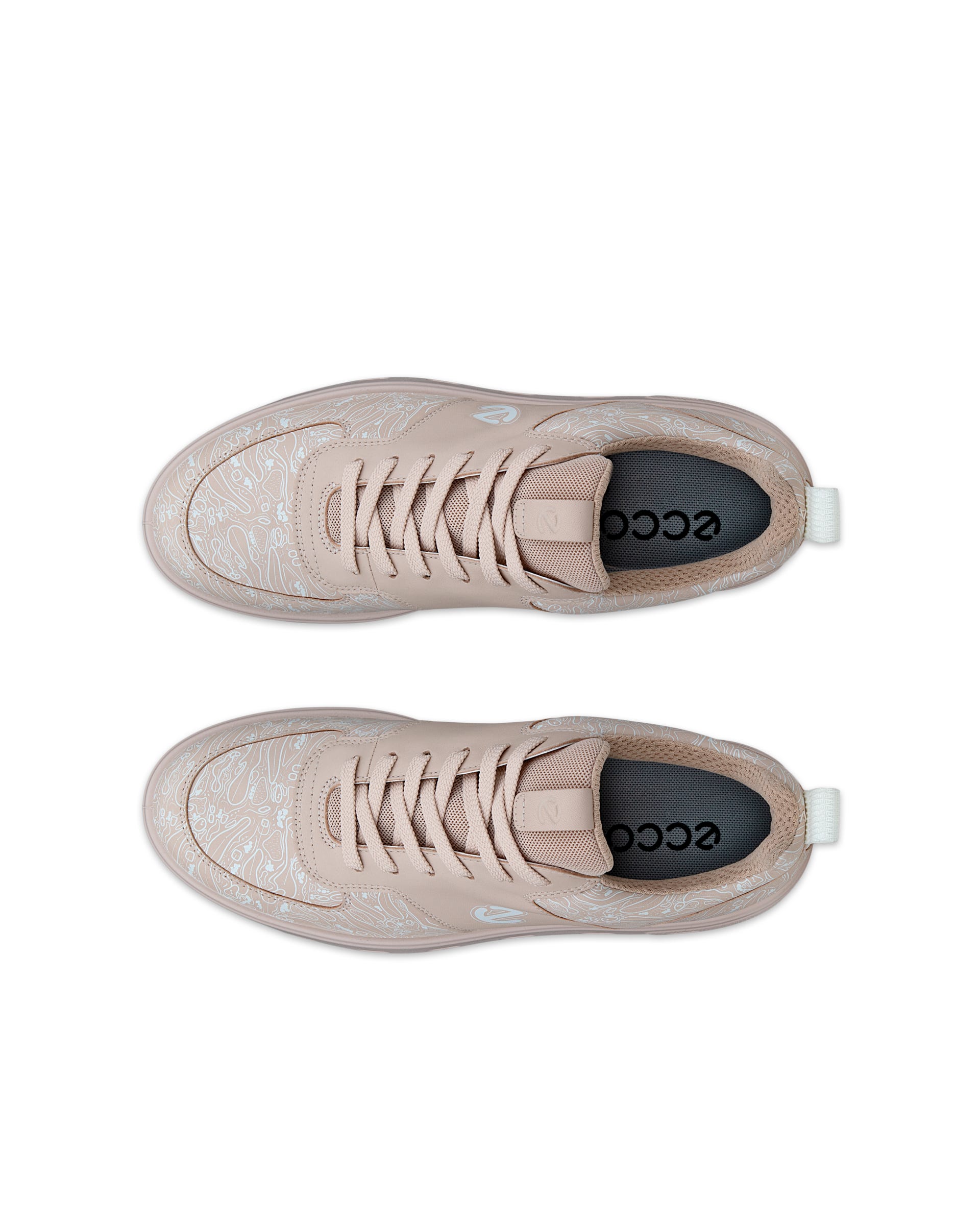 ECCO Golf Street 720 Graphic Women ウィメンズ レザーGore-Texゴルフシューズ - ピンク - Top left pair