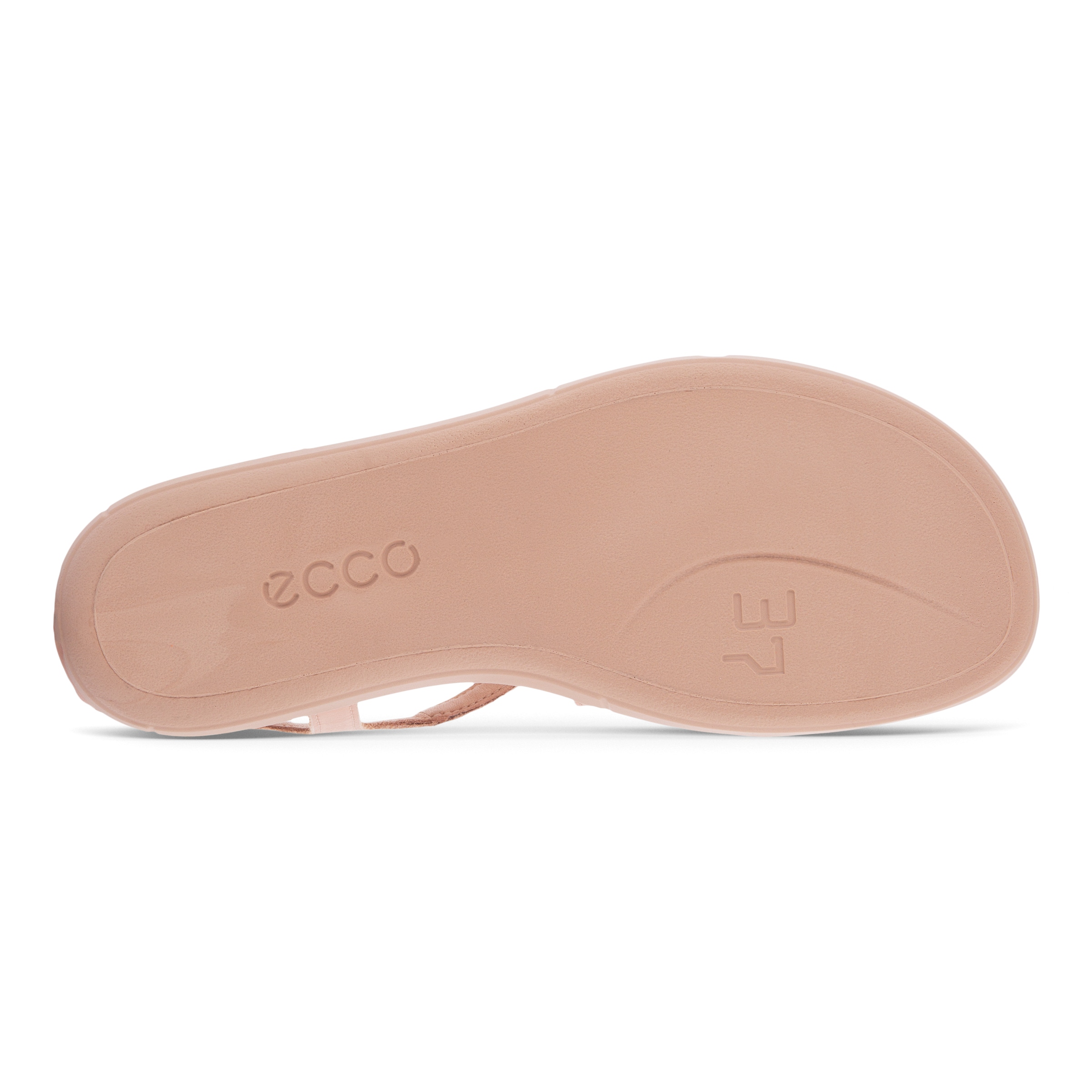 Women's ECCO® Simpil Leather Flat Sandal - Brown - Sole