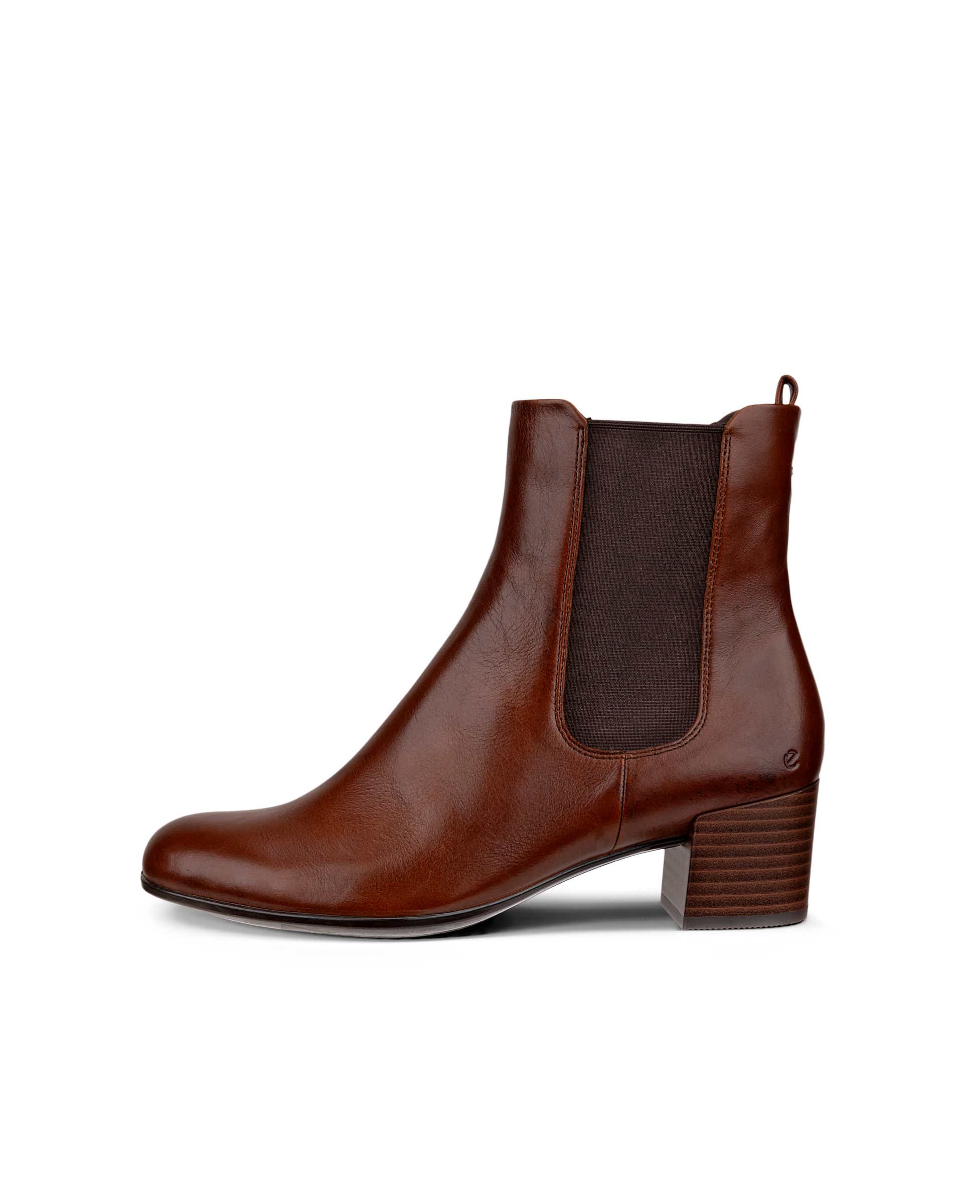 Women's ECCO Dress Classic 35 Leather Chelsea Heeled Boot | Brown Women's ECCO Dress Classic 35 Leather Chelsea Heeled Boot | Brown