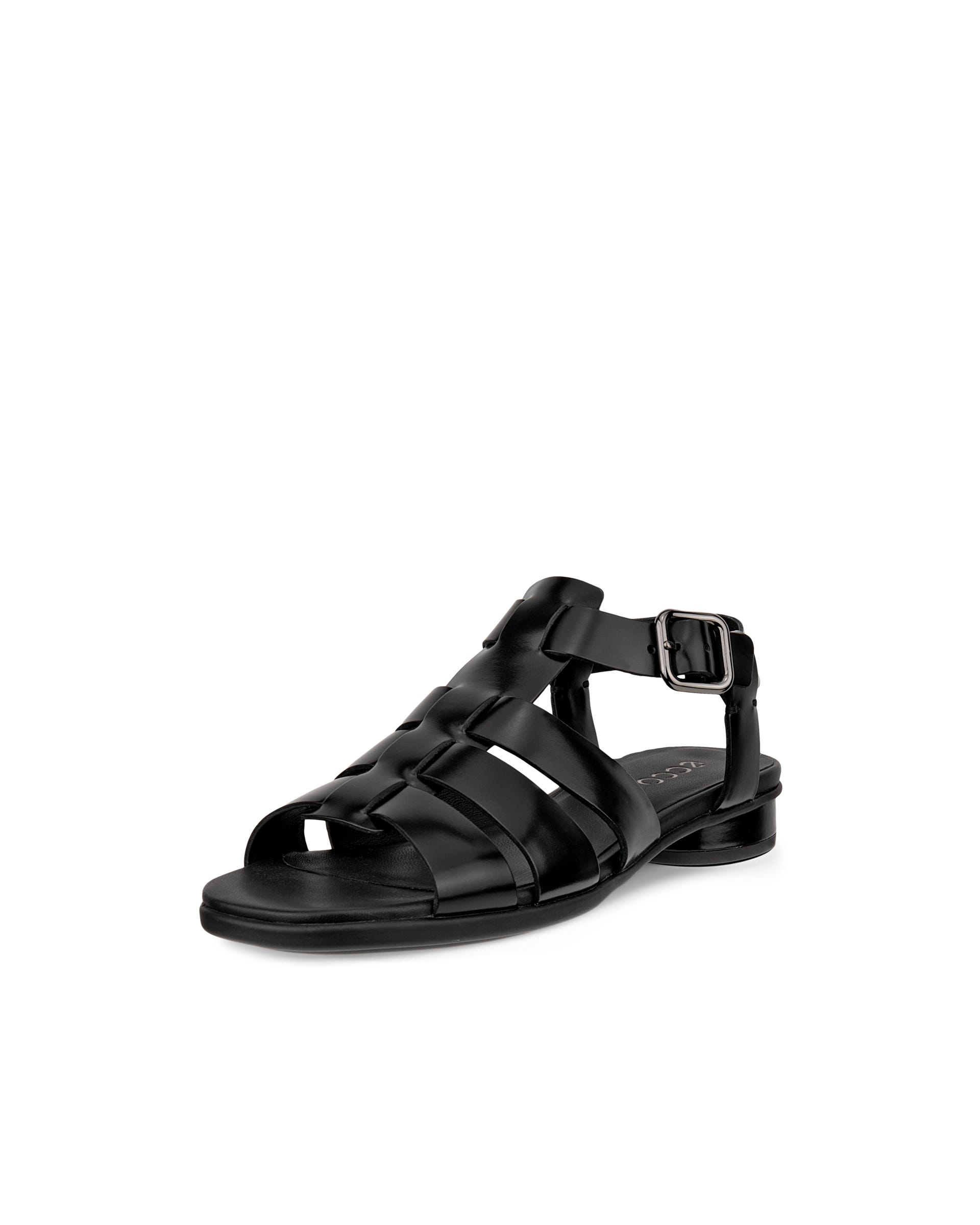 Women's ECCO® Sculpted Alba 25 Leather Fisherman Sandal - Black - Main