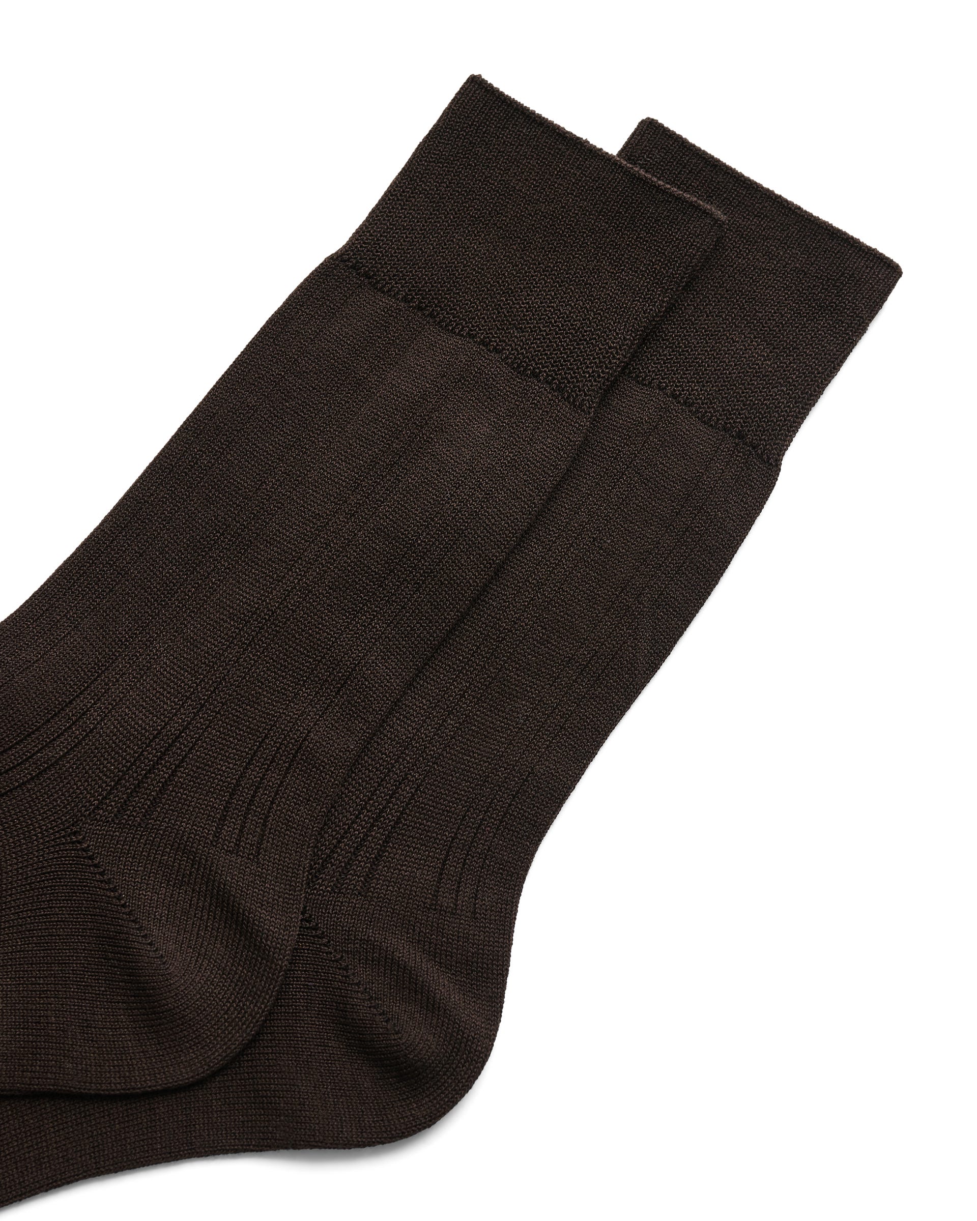Pánske rebrované stredné ponožky ECCO® CLASSIC MEN RIBBED MID CUT - Hnedá - Detail-1