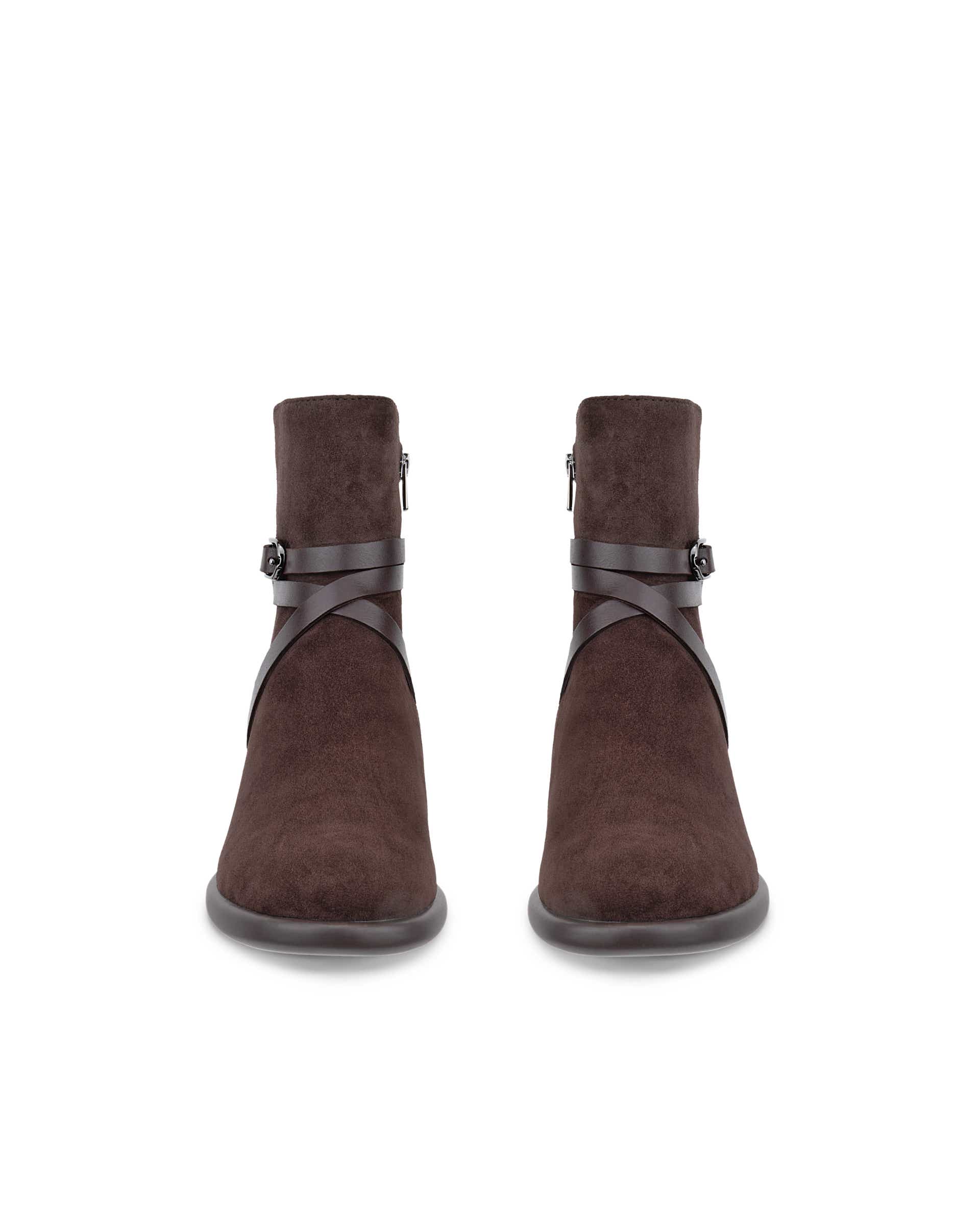 Women's ECCO® SCULPTED LX 35 Suede Ankle Boot - Brown - Front pair