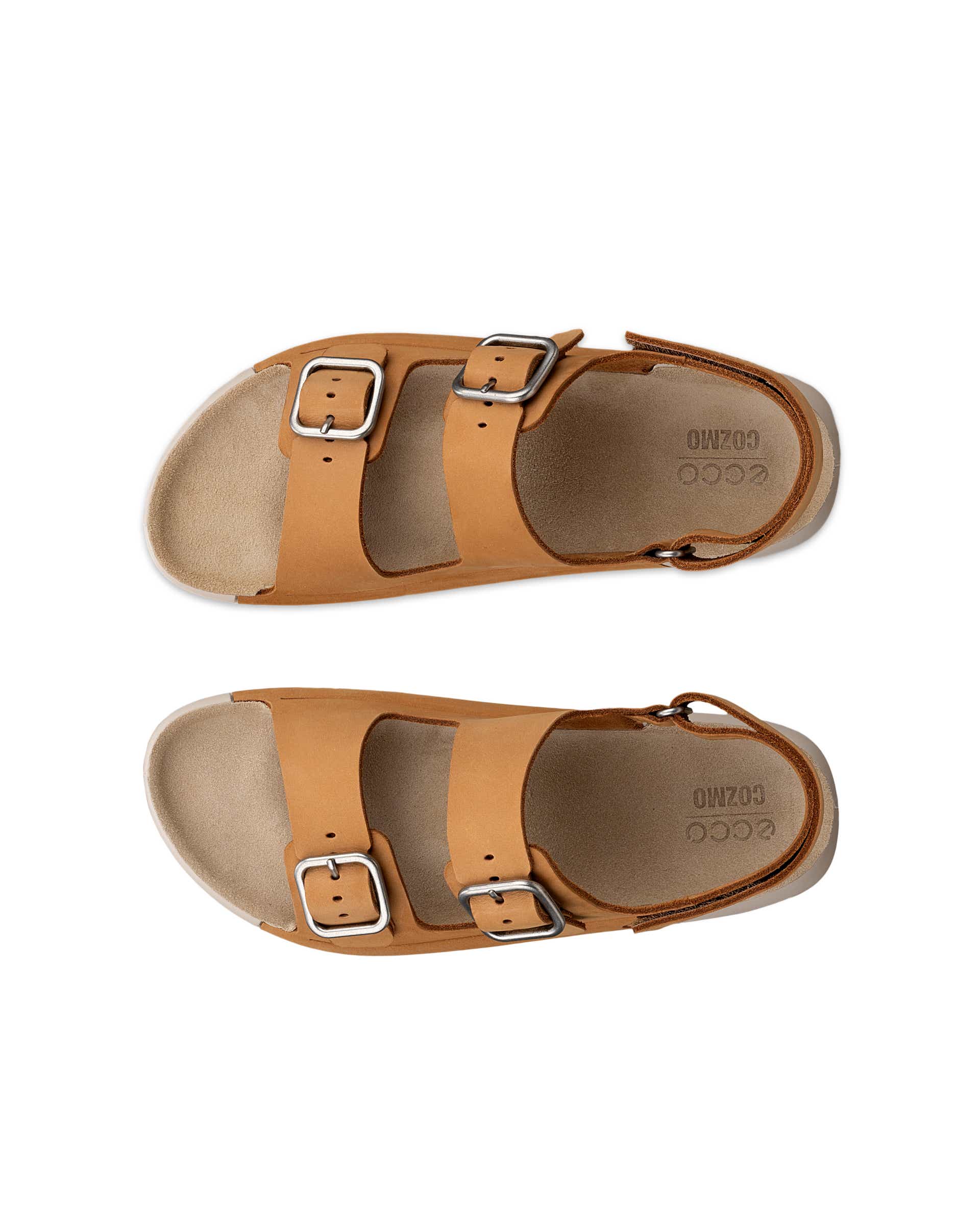Sandálias duas tiras nobuck mulher ECCO® Cozmo - Castanho - Top left pair