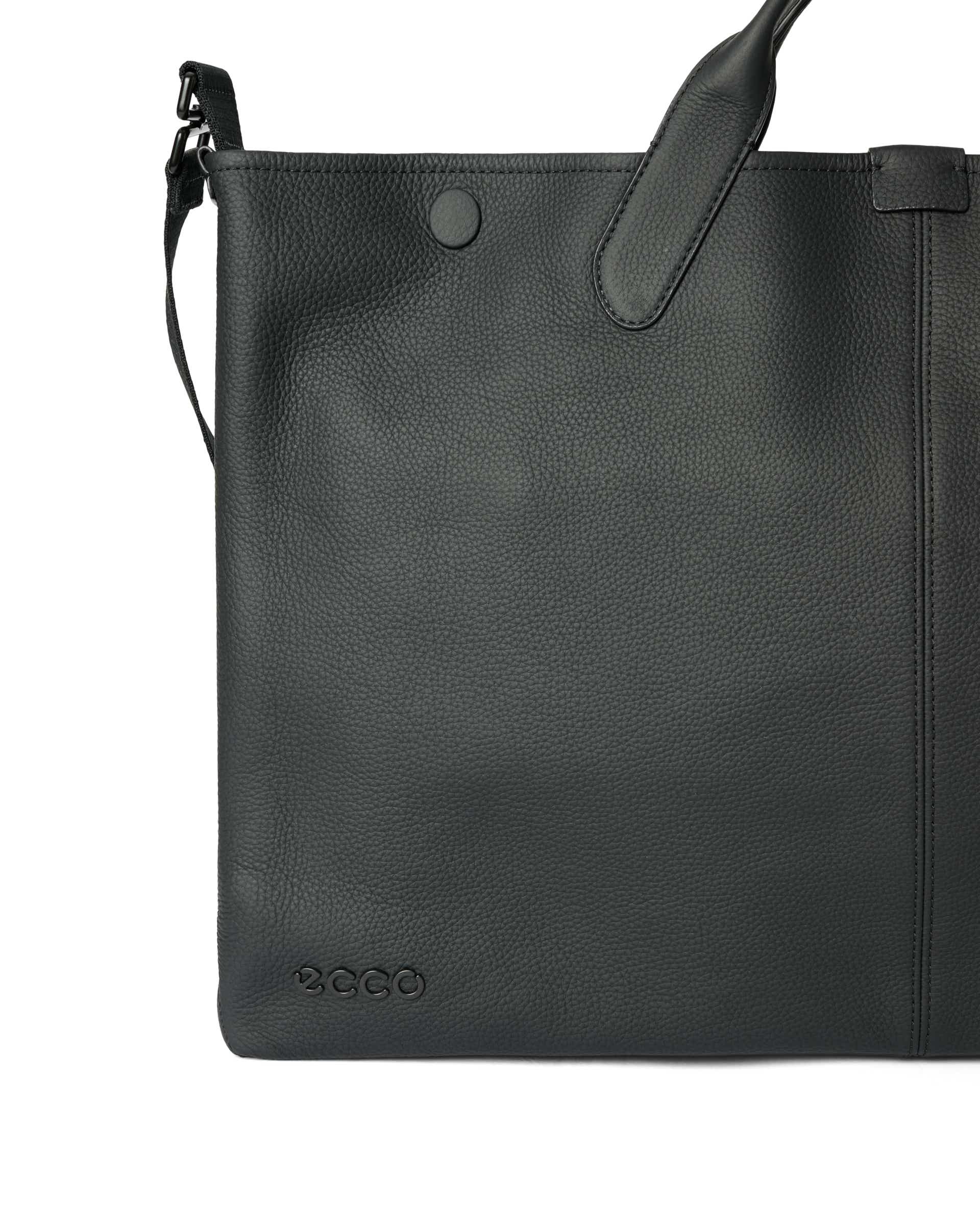 ECCO® East-West Soft Leather Tote Bag - Black - Detail-1