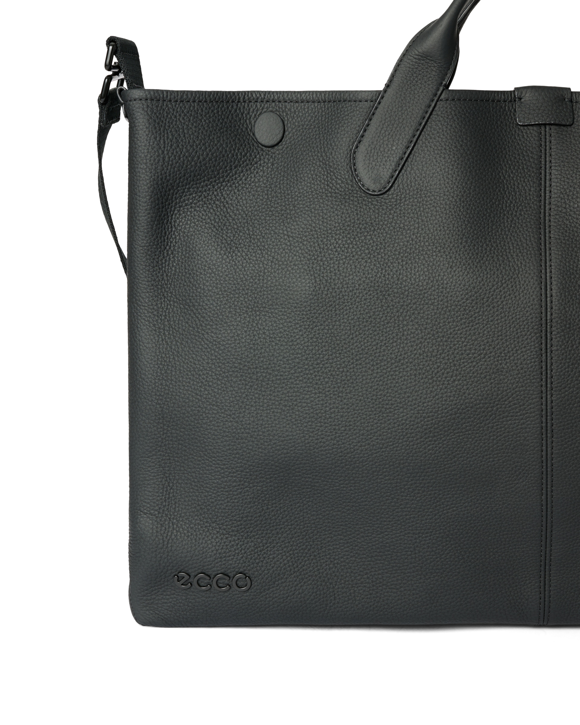 ECCO® East-West Soft Leather Tote Bag - Black - Detail-1