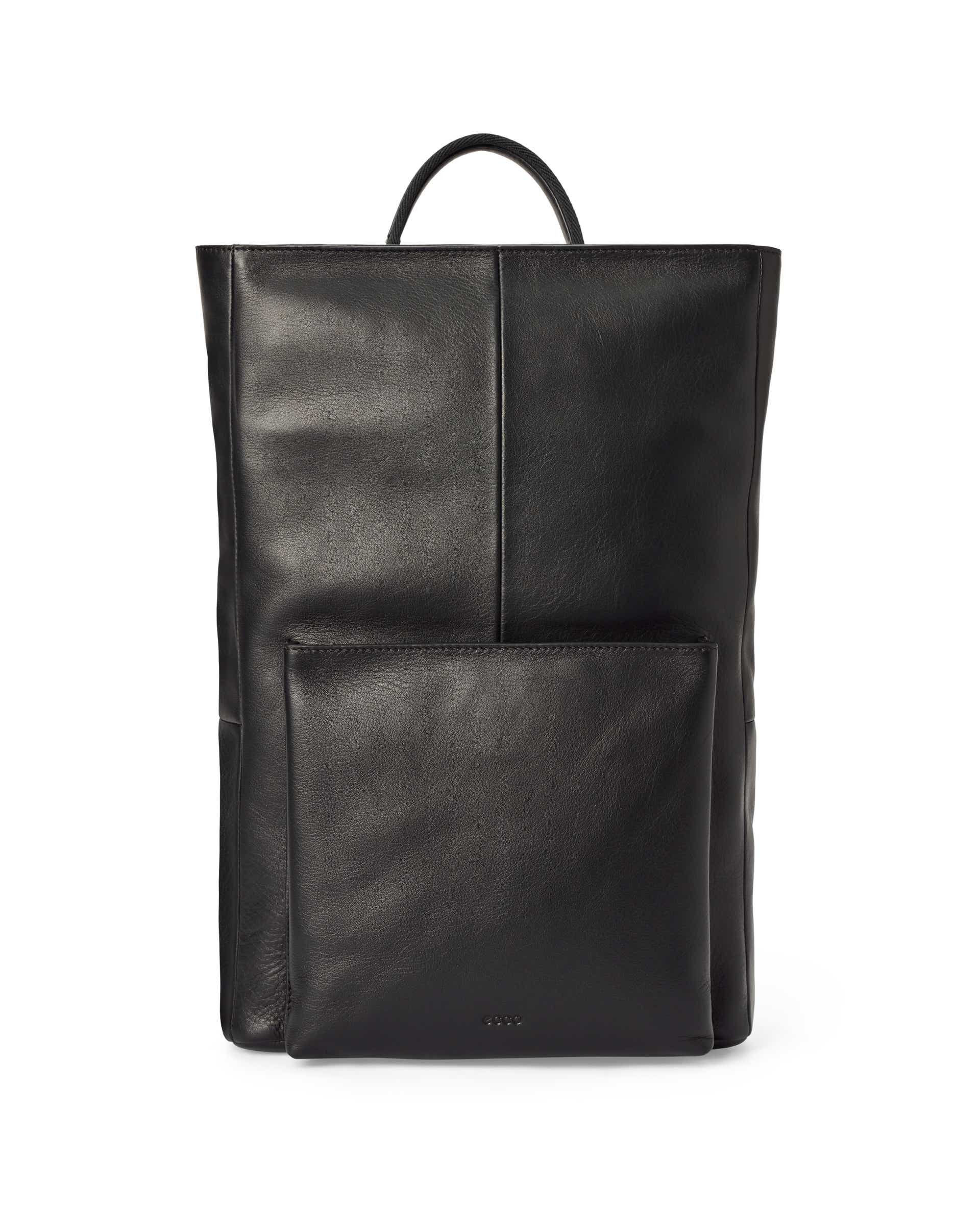 ECCO® SQUARE PACK CITY Herren Quadratischer Rucksack aus Leder - Schwarz - Main