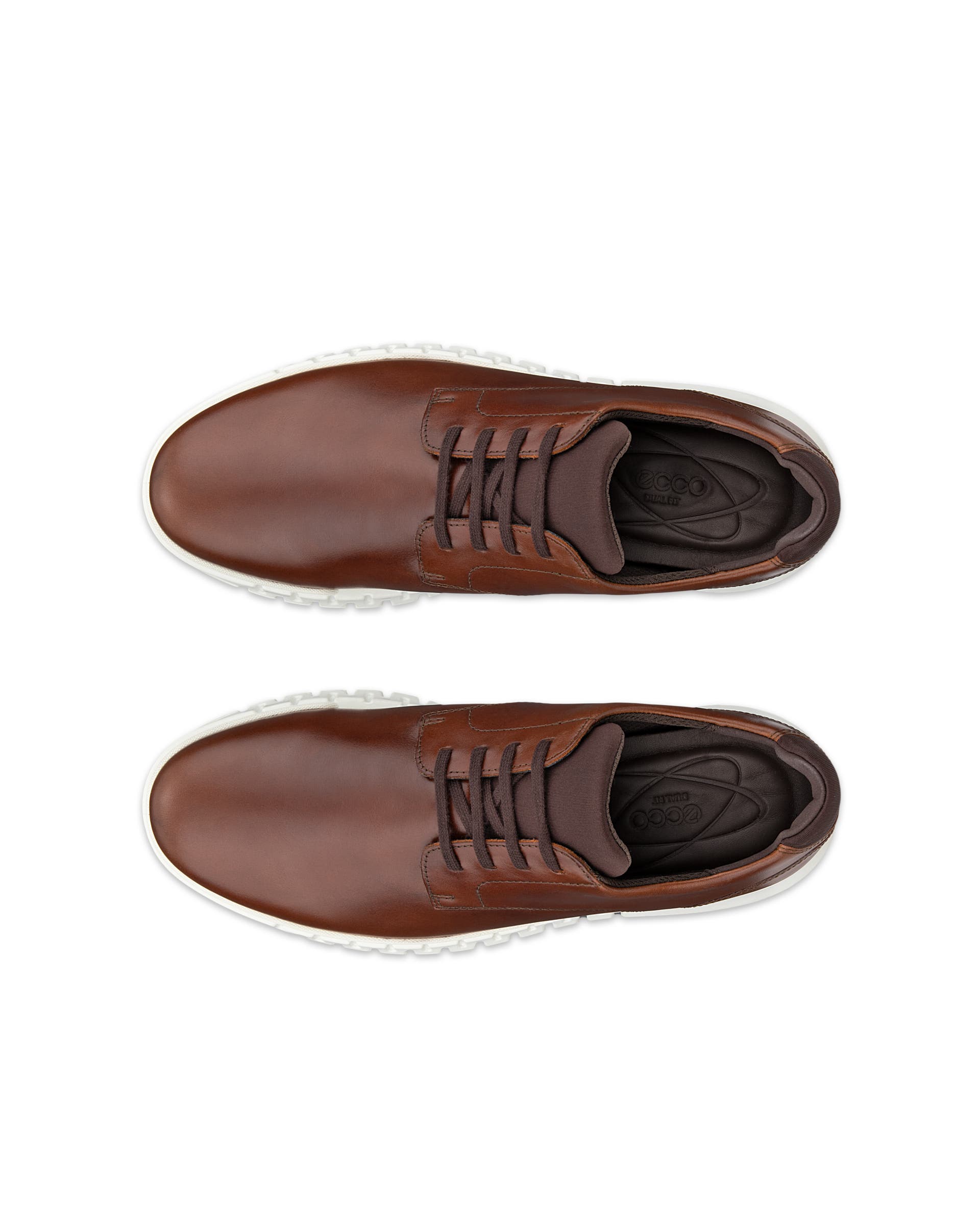 ECCO Gruuv Studio メンズ レザースニーカー - ブラウン - Top left pair