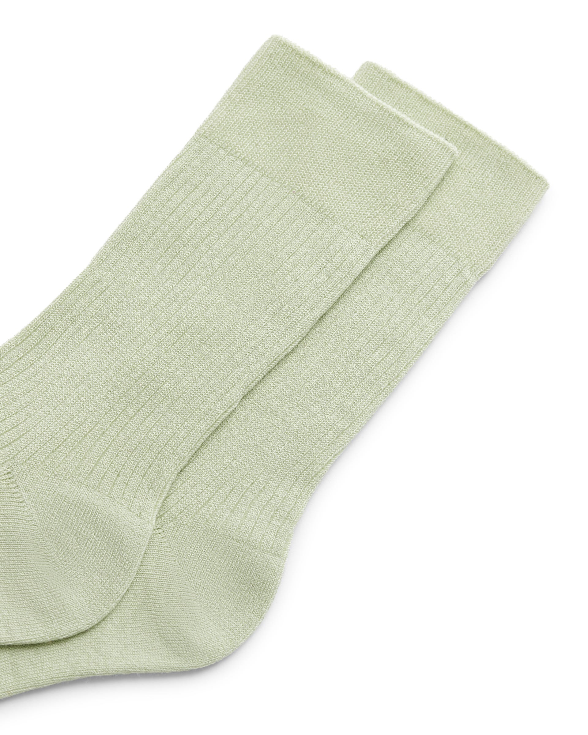 Women's ECCO® Vibe Ribbed Crew Socks - Green - Detail-1
