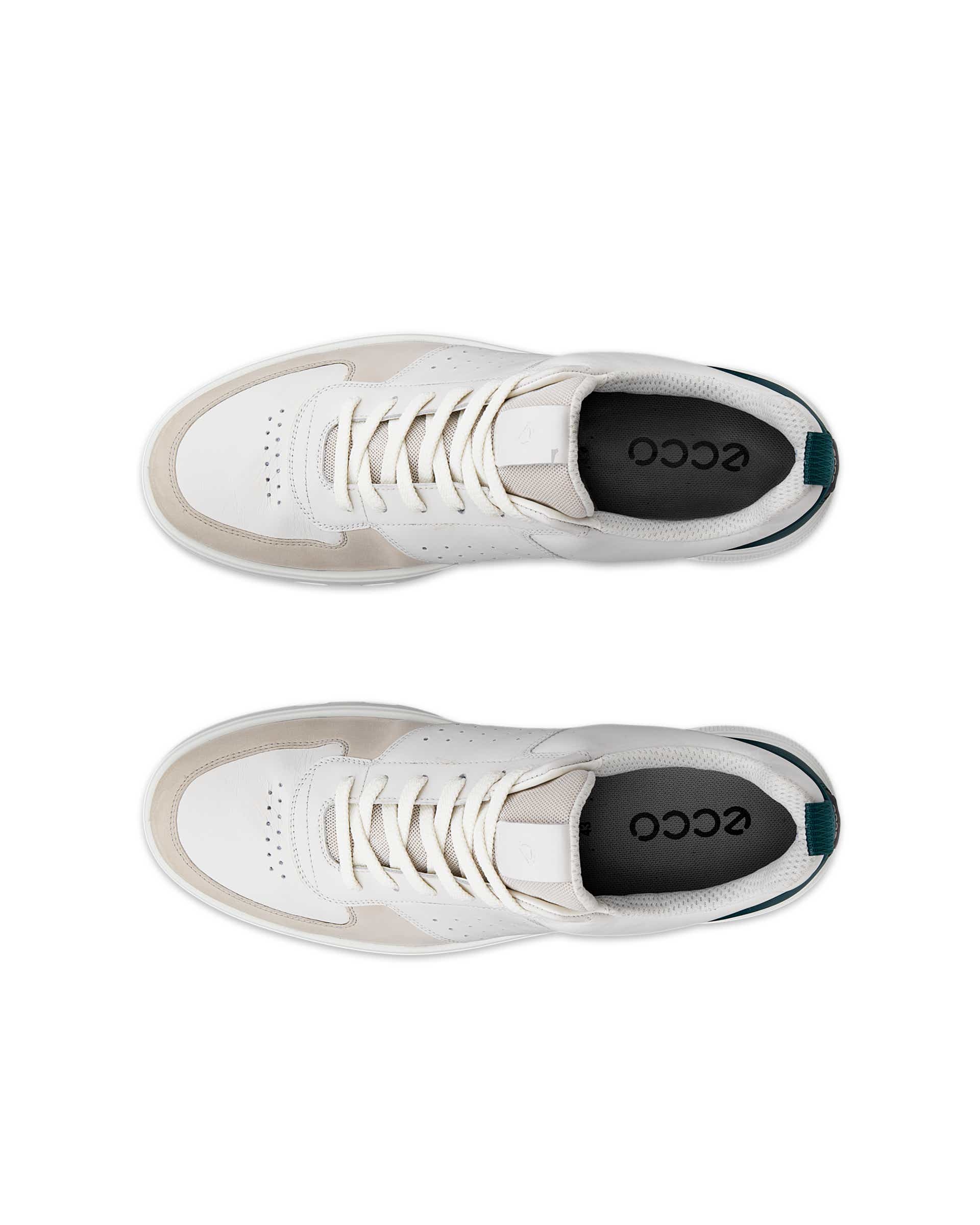 ECCO MENS GOLF STREET 720 メンズ レザーGore-Texゴルフシューズ - ホワイト - Top left pair